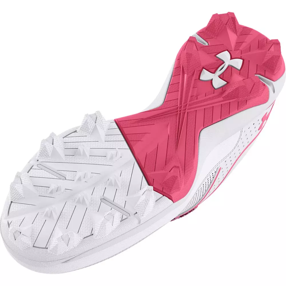 Under Armour Glyde RM "White/Pink" Preschool Girls' Softball Cleat - WHITE/PINK