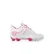 Under Armour Glyde RM "White/Pink" Preschool Girls' Softball Cleat - WHITE/PINK Thumbnail View 1