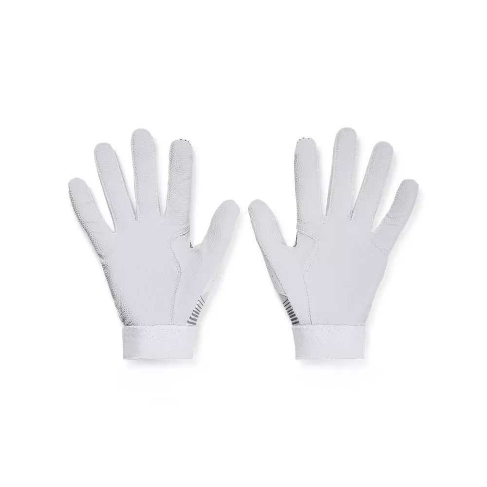 Under Armour Youth Clean Up Batting Glove - White/Gold - WHITE/GOLD