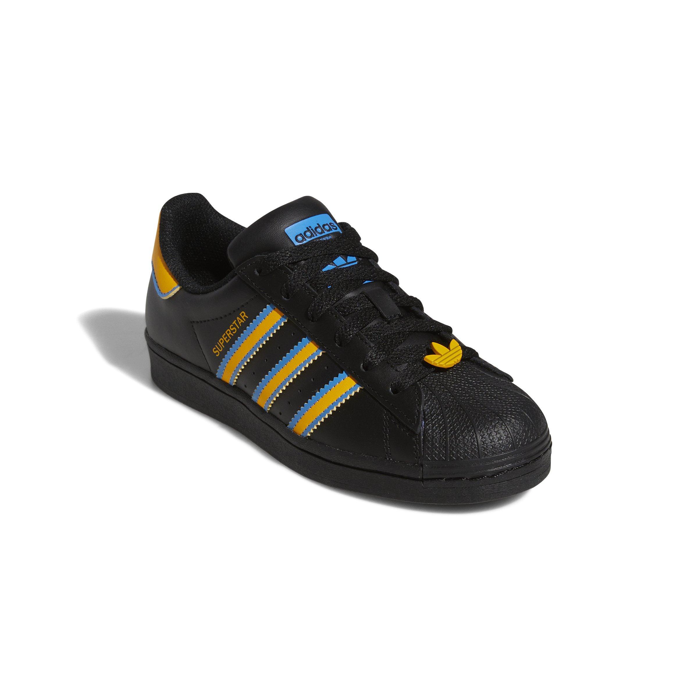 adidas Superstar Black/Gold/Blue Grade School Boys' Shoe