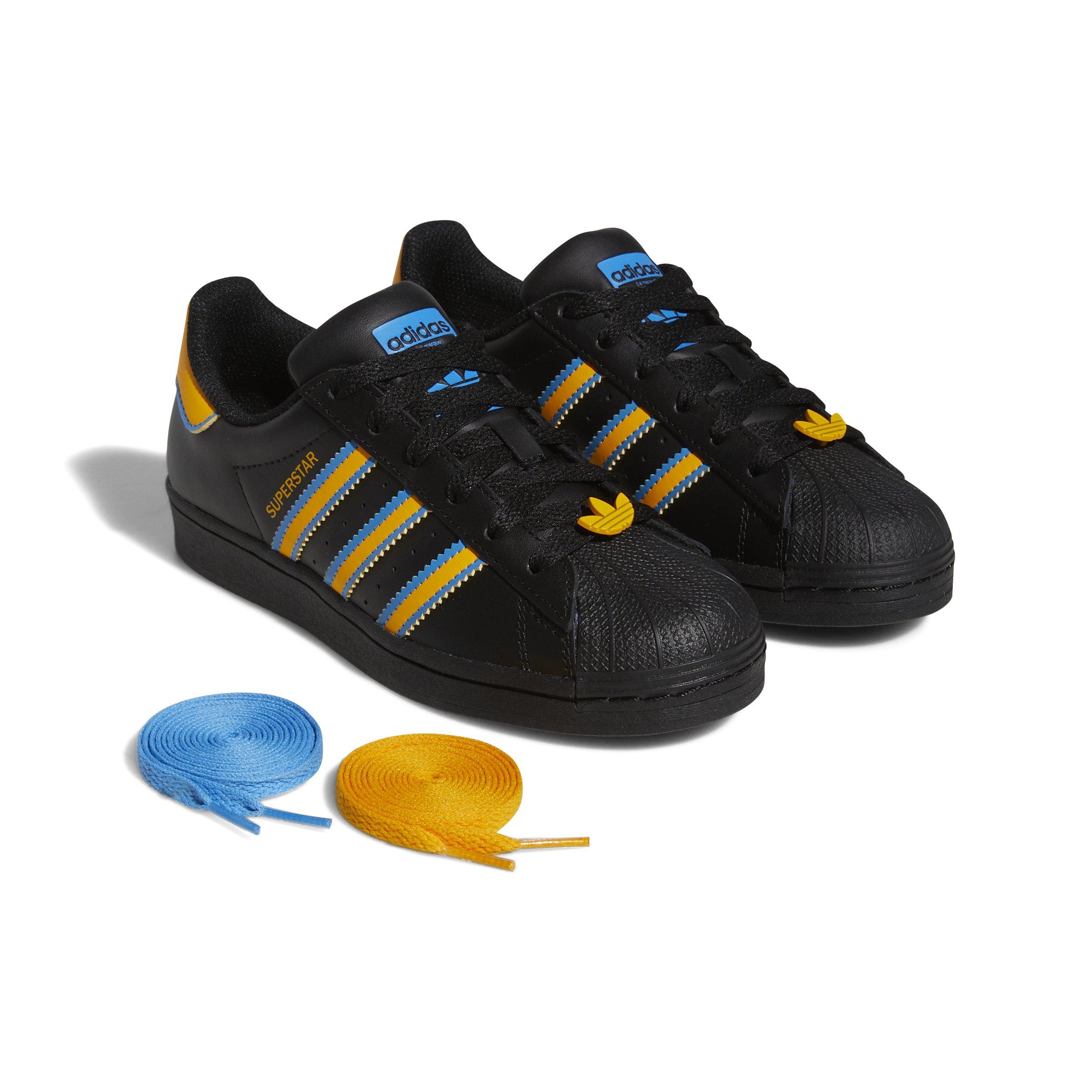 adidas Superstar Core Black/Gold/Pulse Blue Men's Shoe - Hibbett