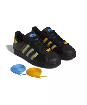 Adidas Superstar Originals Sneakers Shoe White/ Light Blue/ Gold