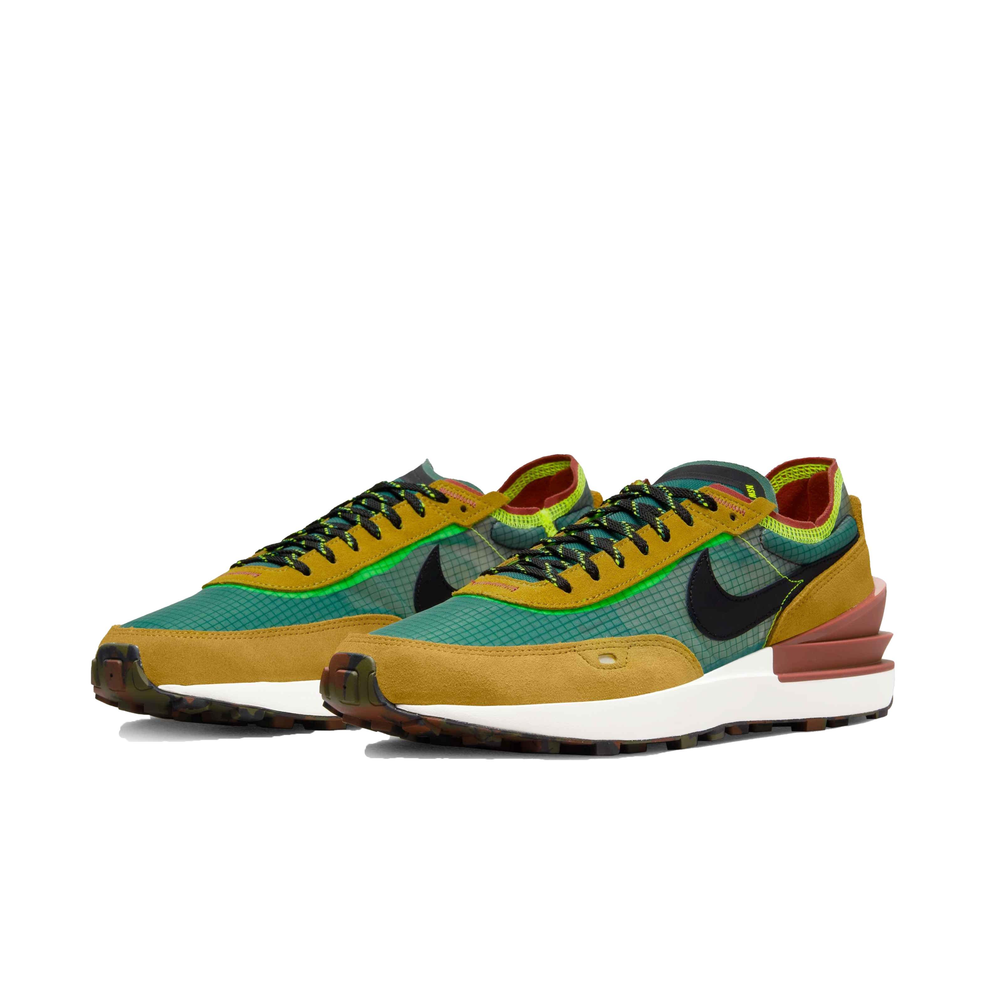 Nike Waffle One SE "Golden Moss/Black/Bicoastal/Canyon Rust" Men's Shoe - TAN/BLACK Thumbnail View 3