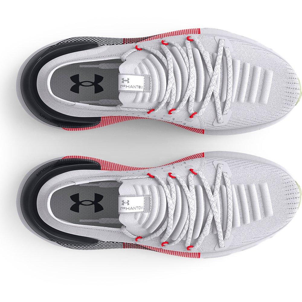 Under Armour UA HOVR Phantom 3 Launch Running Shoes White Bolt Red