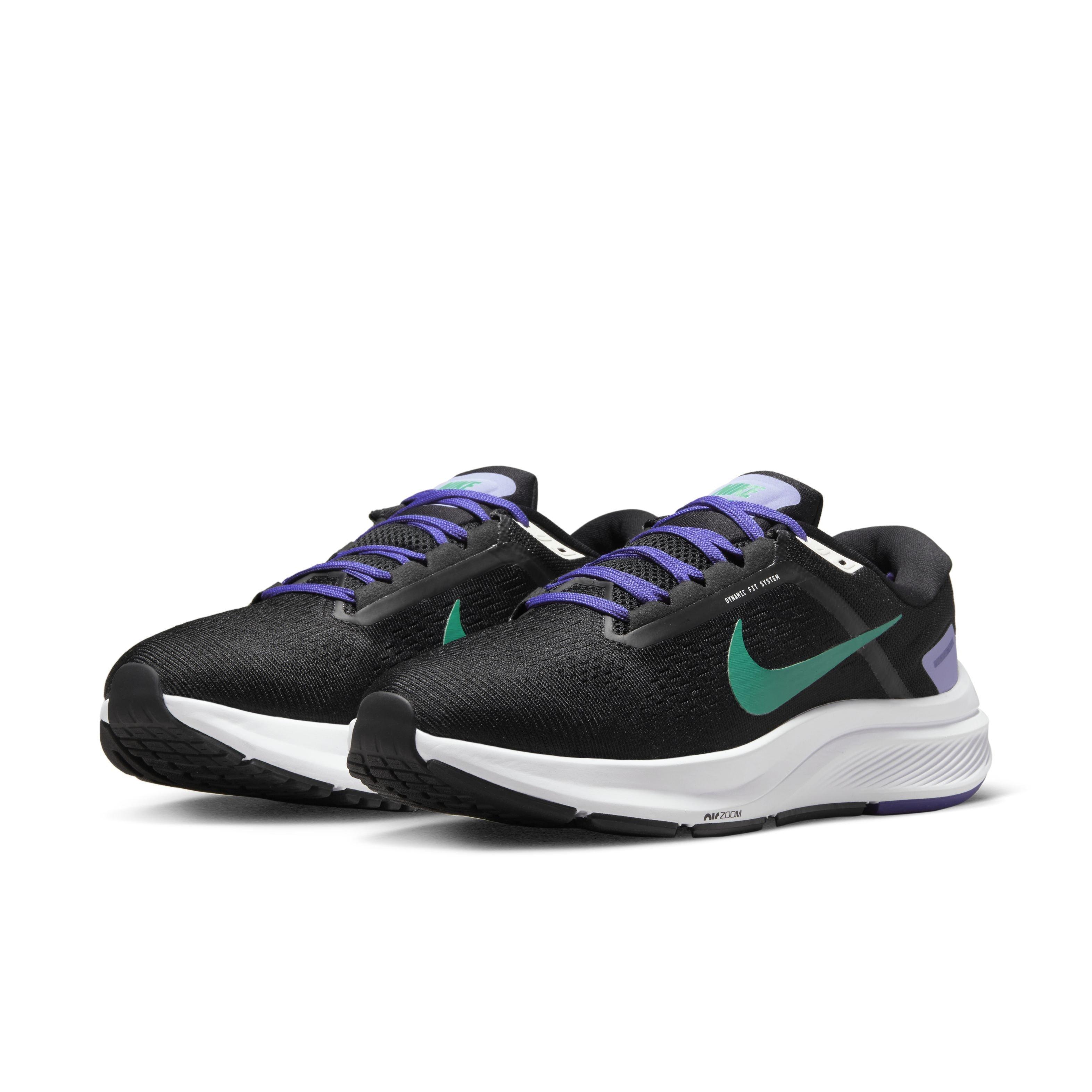 Nike Structure 24 "Black/Neptune Green/Lapis/Light Thistle" Women's Running Shoe - BLACK/GREEN Thumbnail View 3