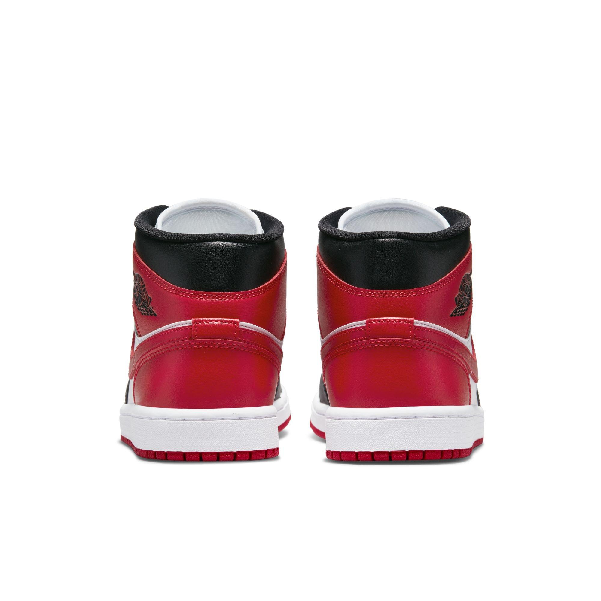 Jordan 1 Mid "Black/Gym Red/White" Women's Shoe - BLACK/RED/WHITE Thumbnail View 7