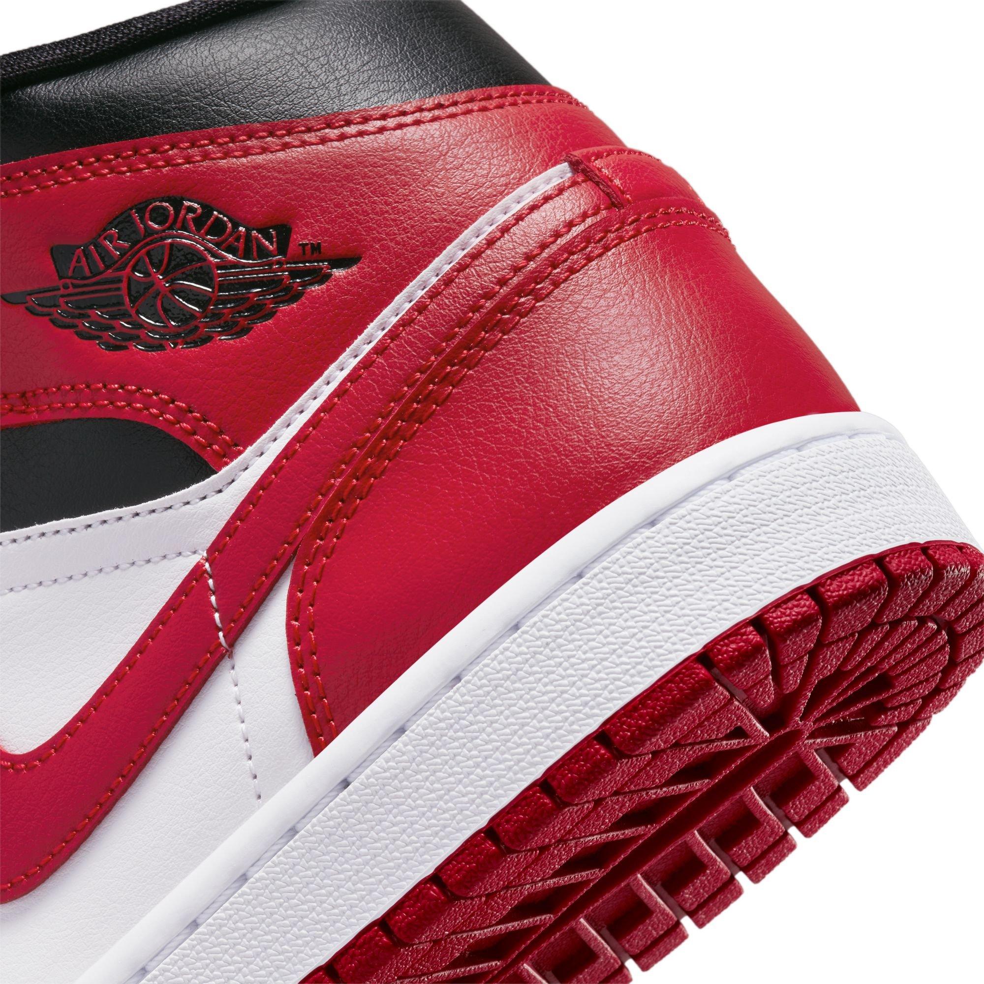 Jordan 1 Mid "Black/Gym Red/White" Women's Shoe - BLACK/RED/WHITE Thumbnail View 2