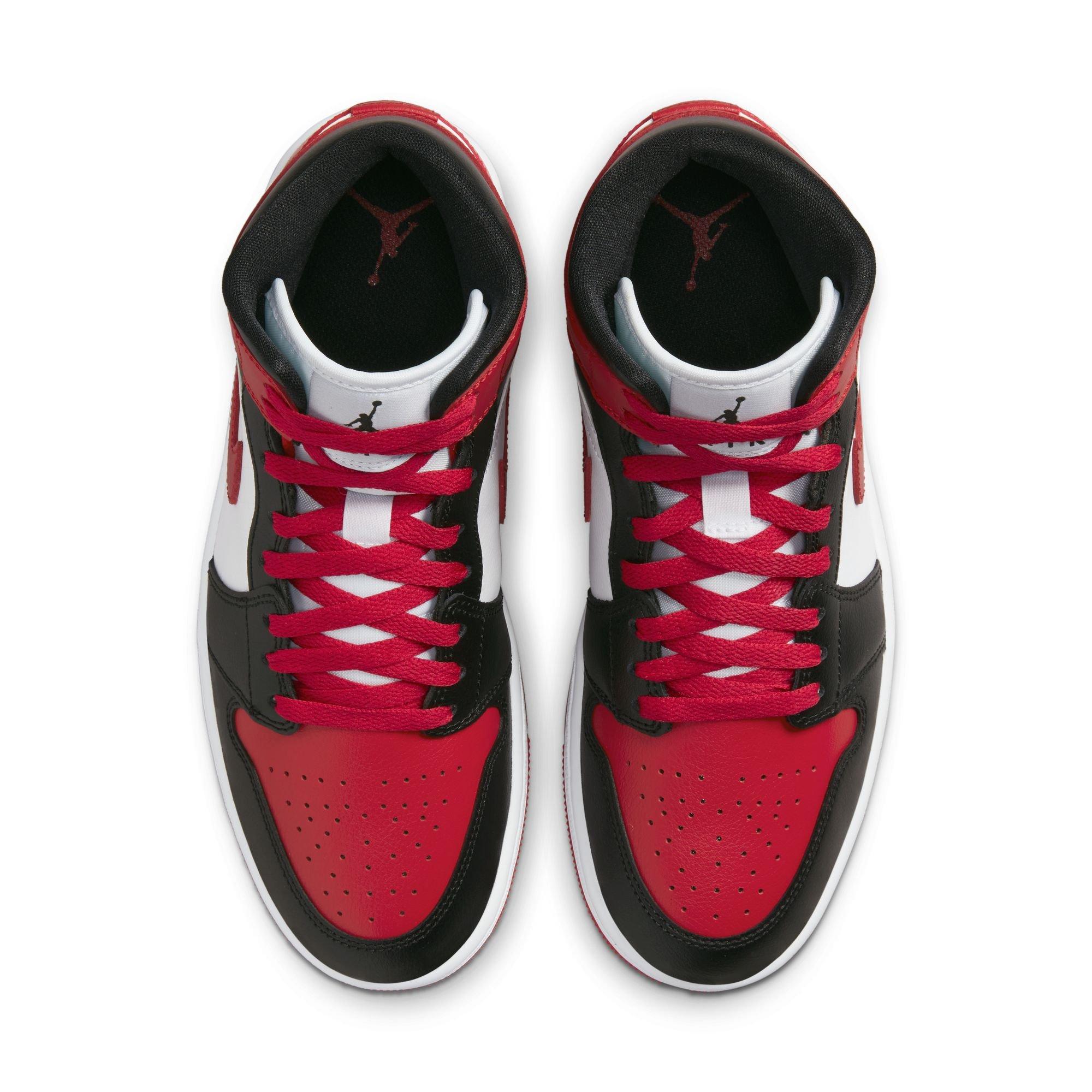 Jordan 1 Mid "Black/Gym Red/White" Women's Shoe - BLACK/RED/WHITE Thumbnail View 8