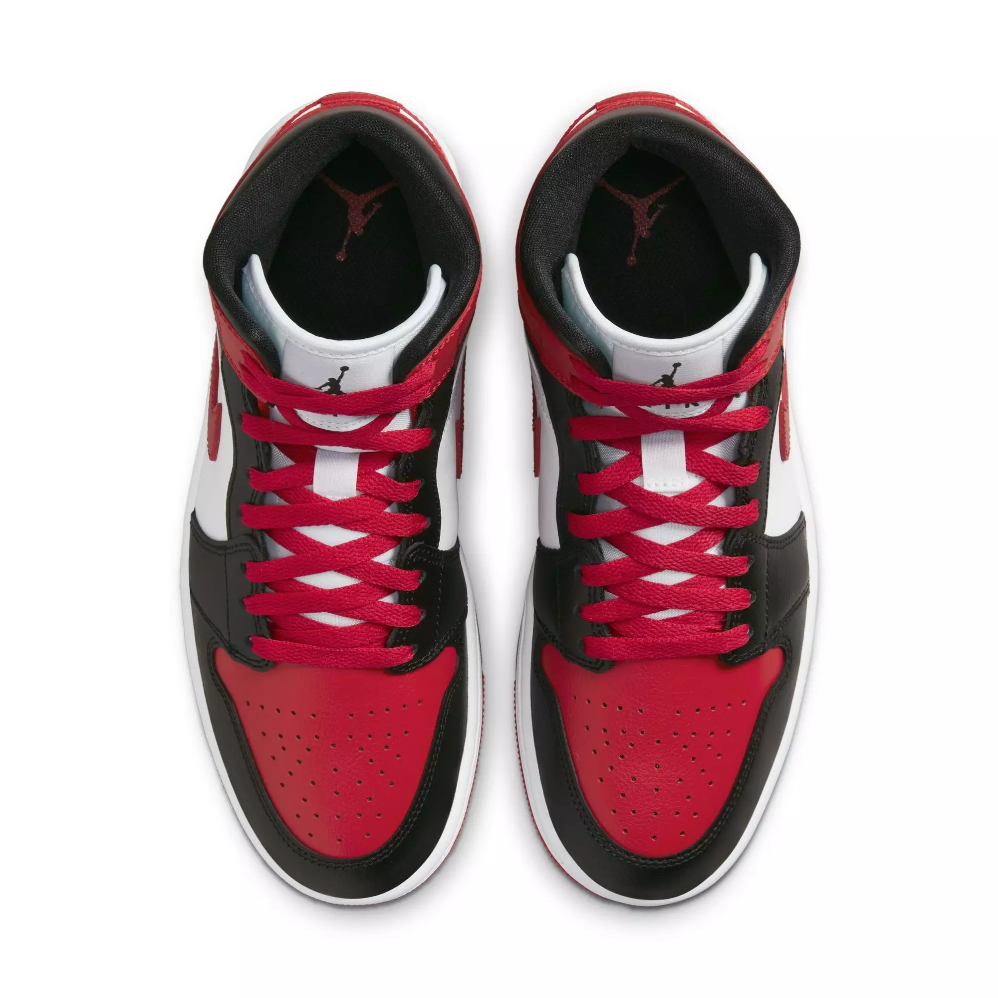 Jordan 1 Mid "Black/Gym Red/White" Women's Shoe - BLACK/RED/WHITE