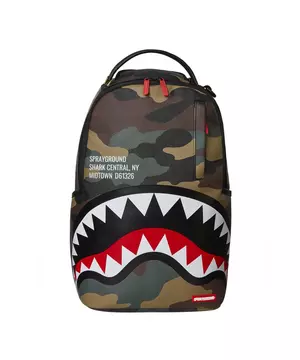 SPRAYGROUND: backpack in canvas with carved shark mouth - Black
