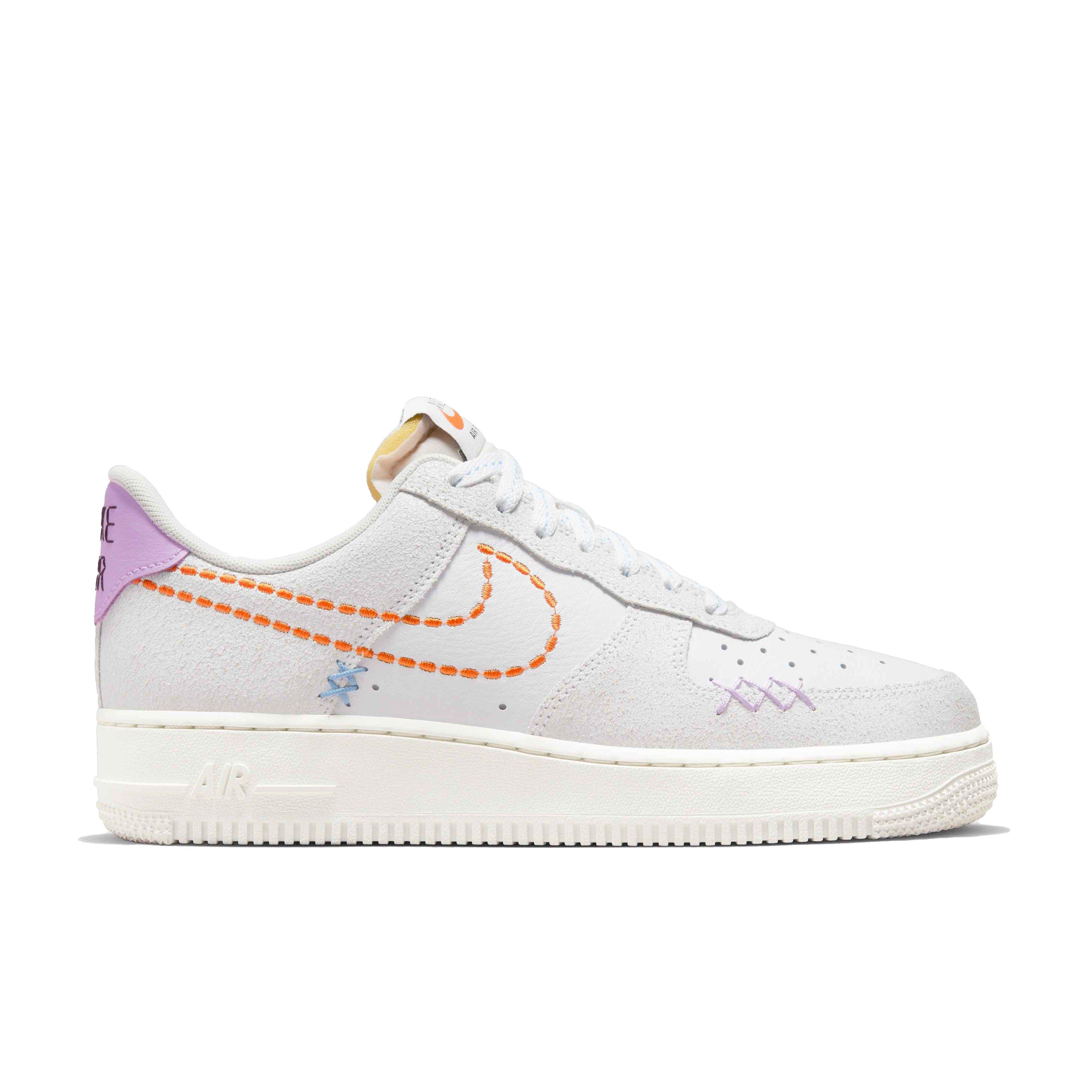 Nike Air Force 1 '07 SE White/Safety Orange/Sail/Green Glow Women's Shoe  - Hibbett