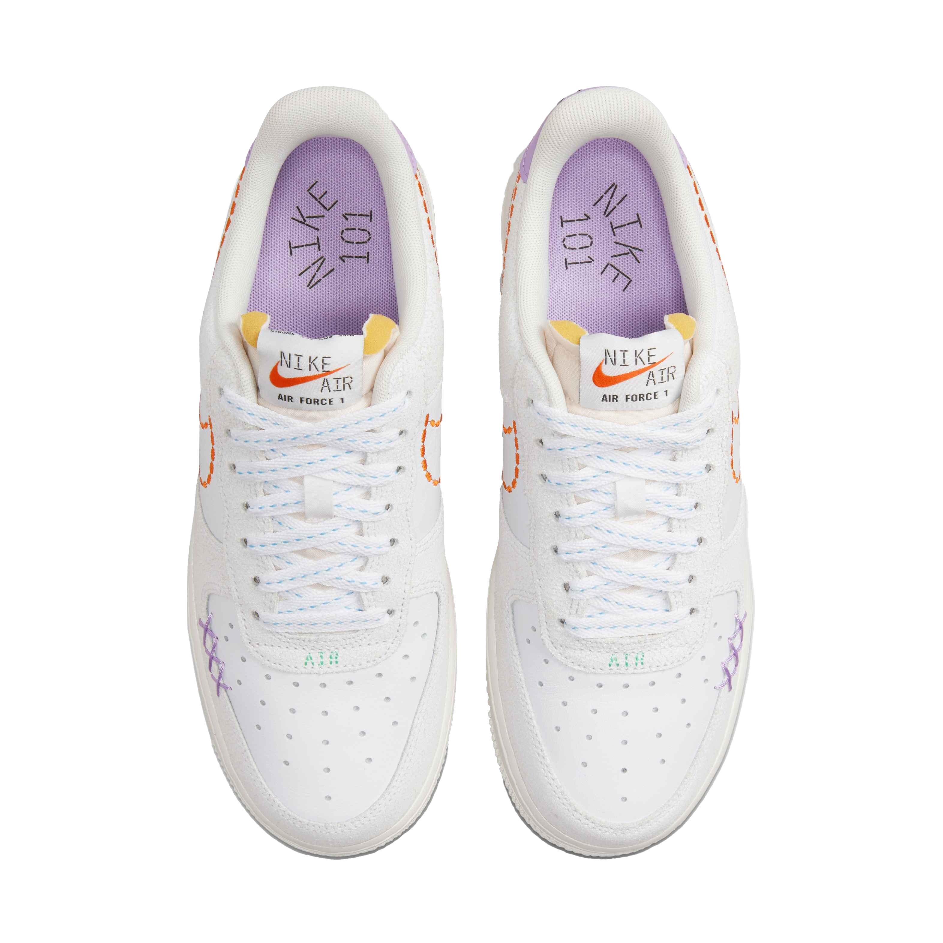 Nike (GS) Air Force 1 Crater White/Enamel Green-Orange Trance-Sail