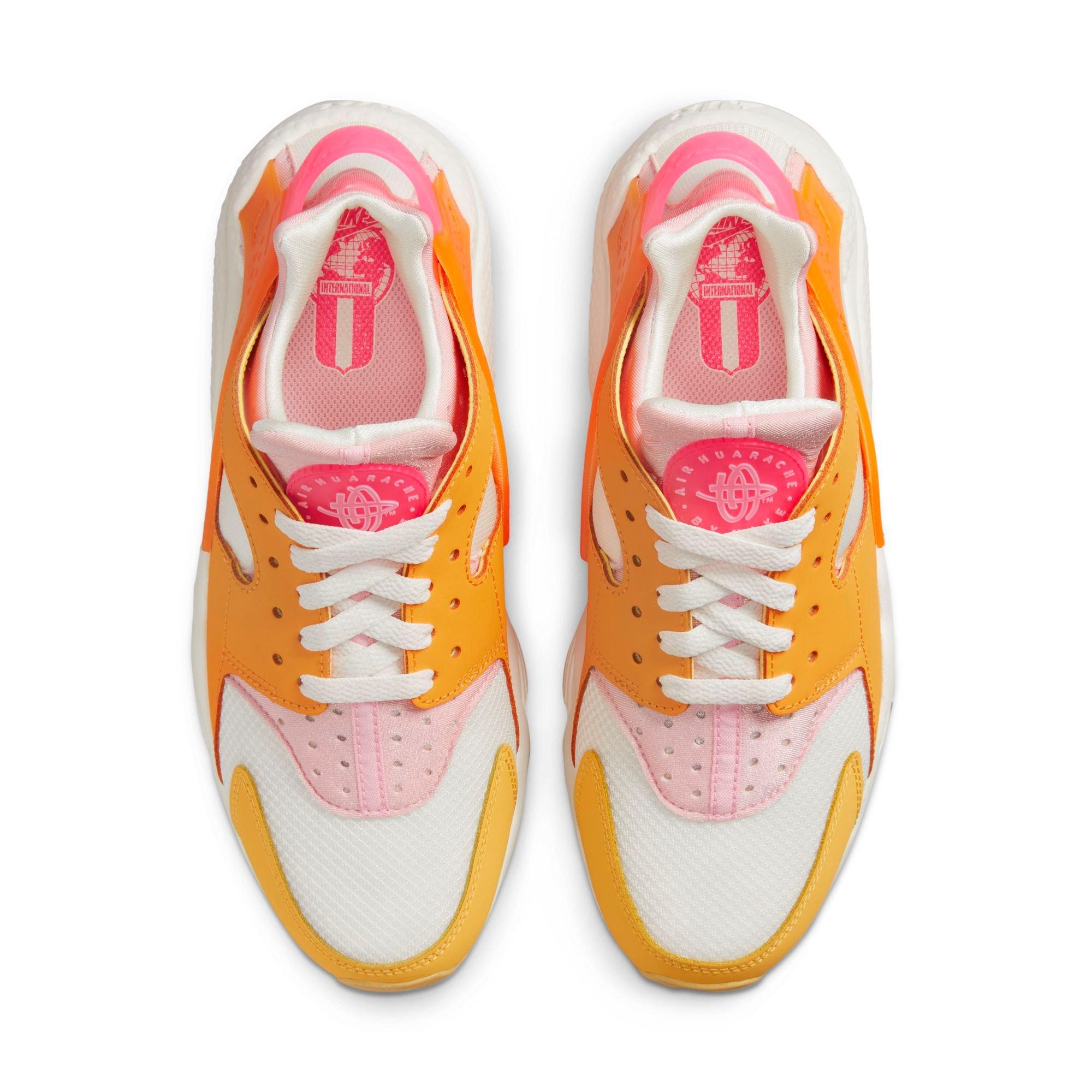 Nike Air Huarache "Summit White/Hyper Pink/Solar Flare" Women's Shoe - ORANGE/WHITE Thumbnail View 9