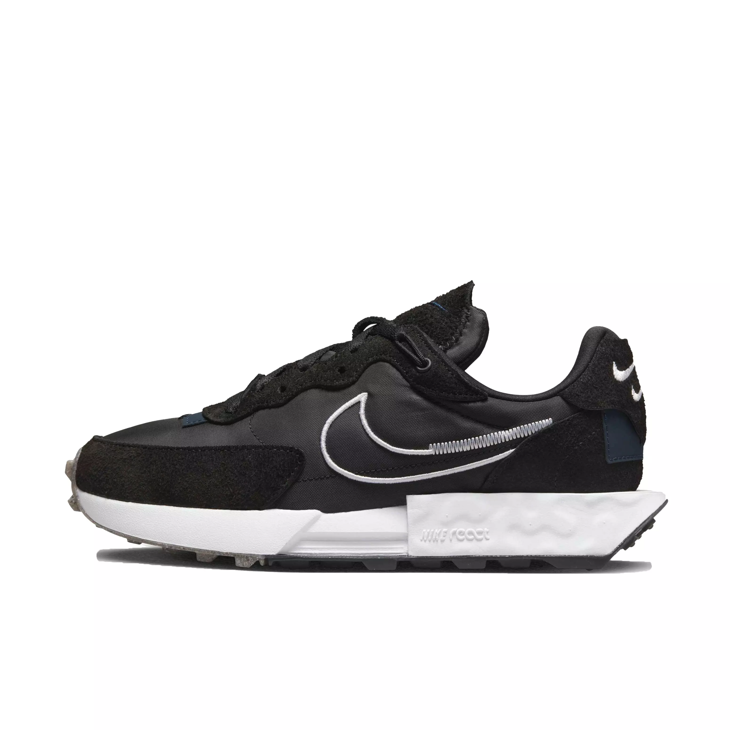 Nike Fontanka Waffle "Black/White/Dark Obsidian" Women's Shoe - BLACK/WHITE/DK OBSIDIAN