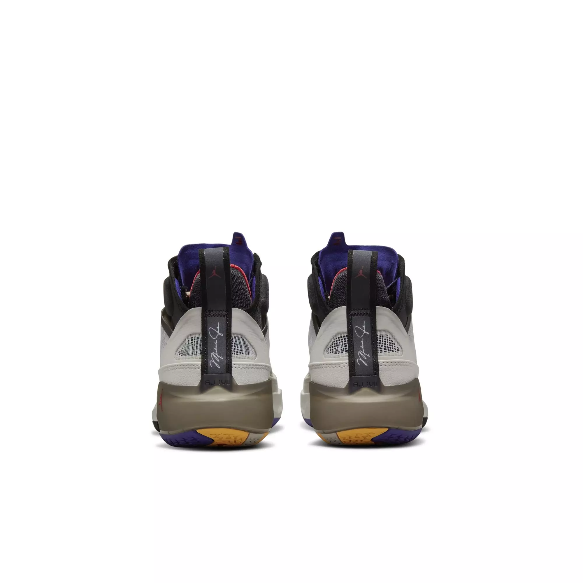 Jordan XXXVII "Light Bone/Fire Red/Black" Grade School Kids' Basketball Shoe - LIGHT BONE/FIRE RED/BLACK