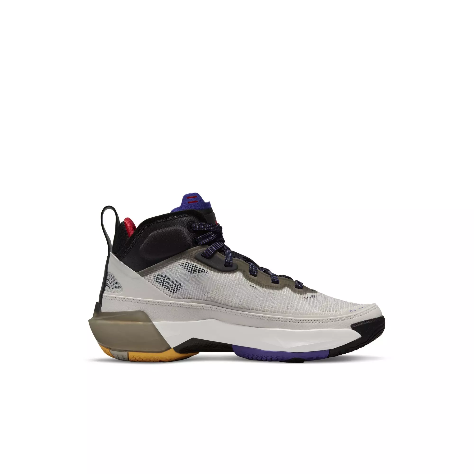 Jordan XXXVII "Light Bone/Fire Red/Black" Grade School Kids' Basketball Shoe - LIGHT BONE/FIRE RED/BLACK