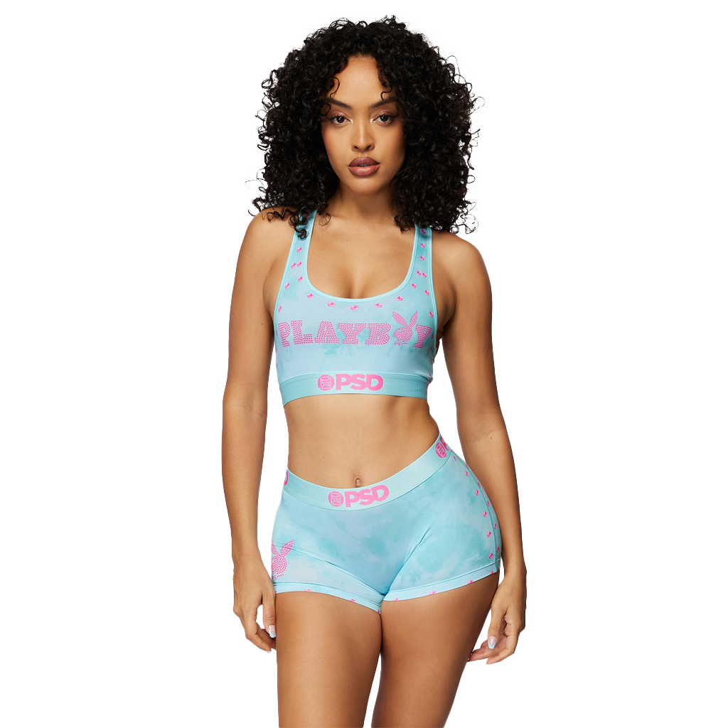 PSD Women's Playboy Bunny Y2K Sports Bra-Teal