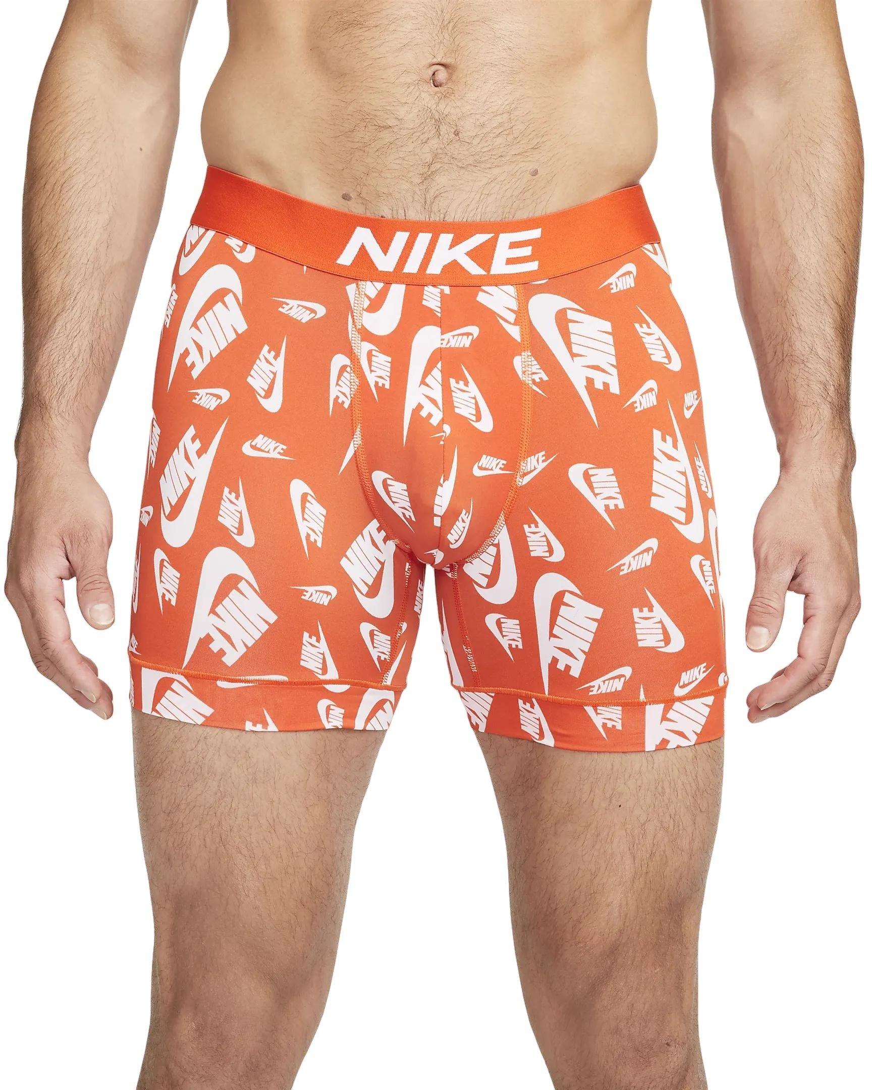 Nike Men's Dri-FIT Essential Micro Boxer Briefs-White/Orange
