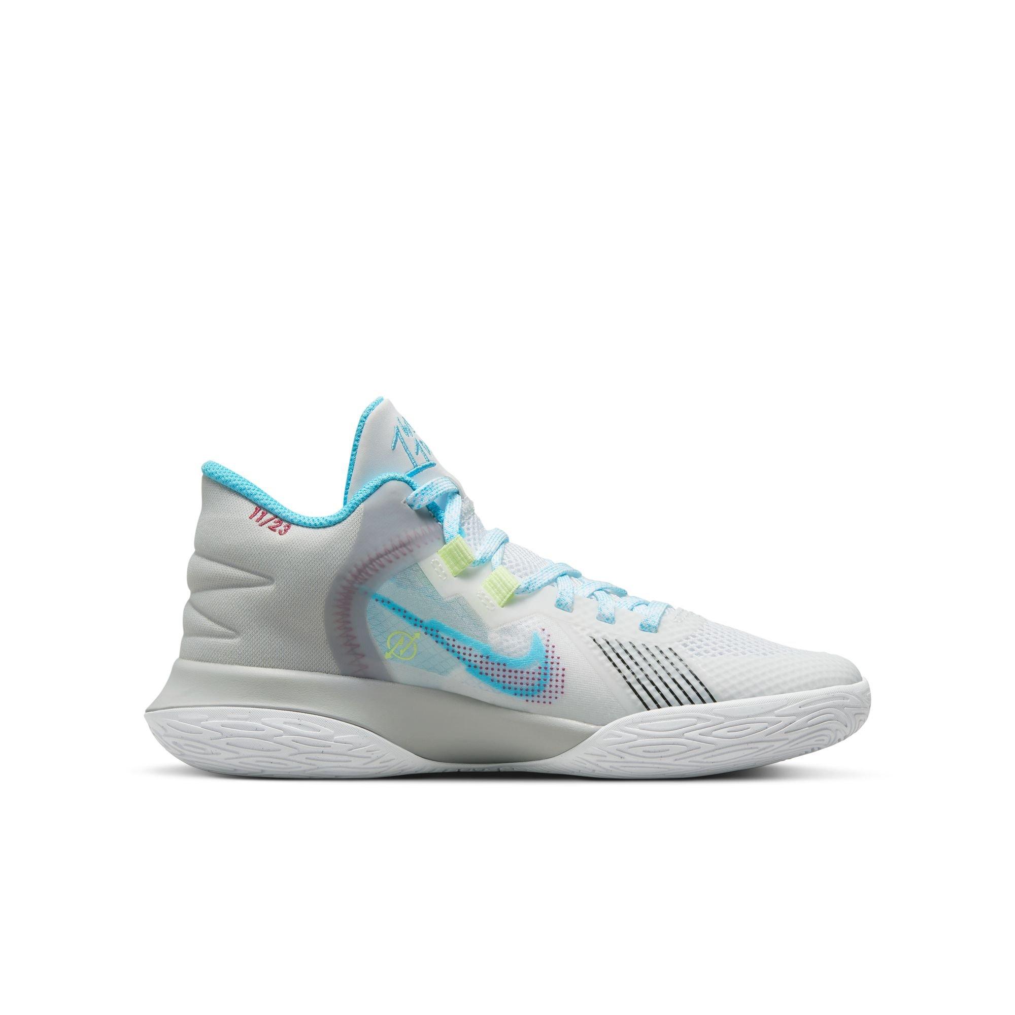 Nike Kyrie Flytrap 5 White Sweet Beet Grey Fog Blue Chill Grade School Boys Basketball Shoe Hibbett