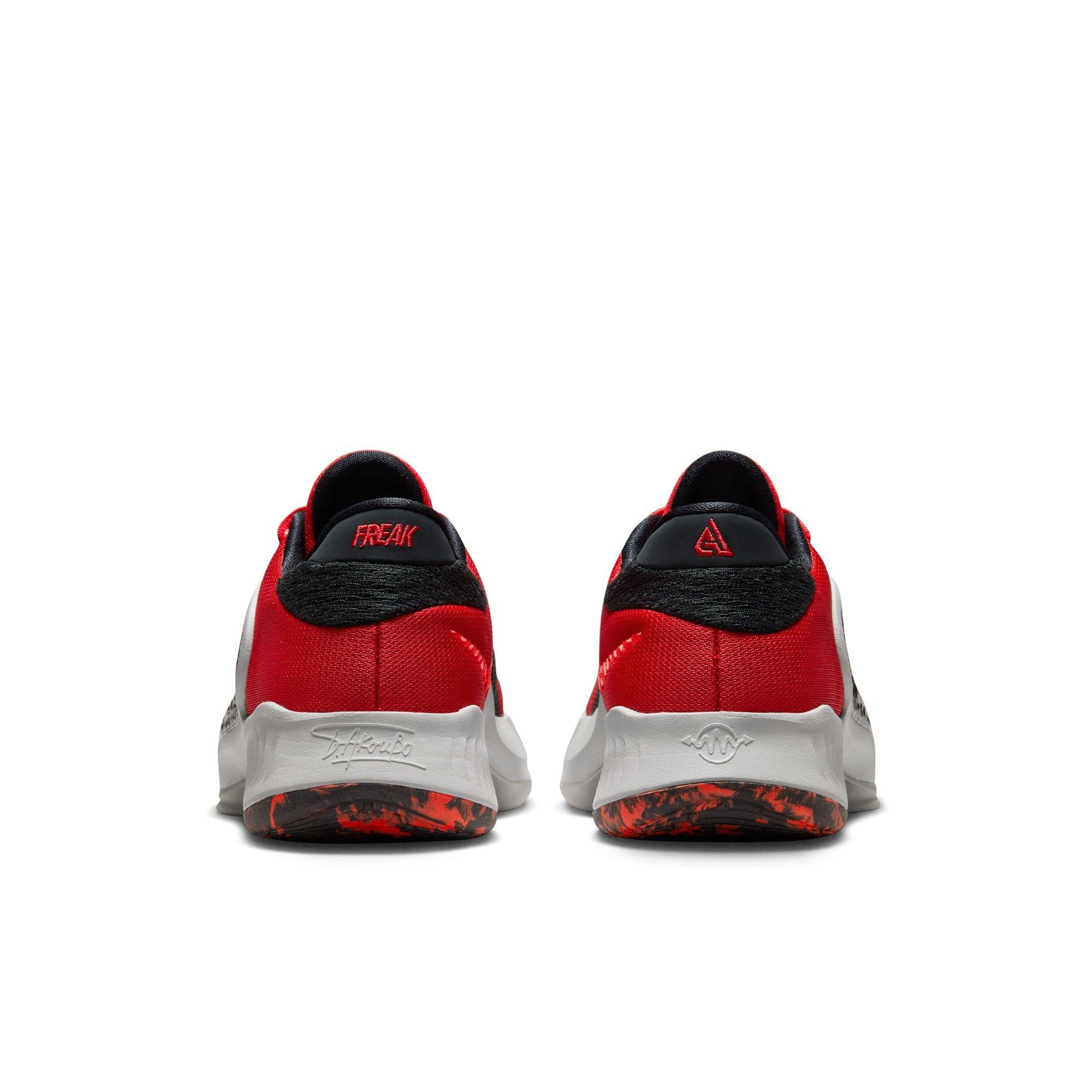 Nike Freak 4 "University Red/Bright Crimson" Grade School Boys' Basketball Shoe - RED/GREY Thumbnail View 9