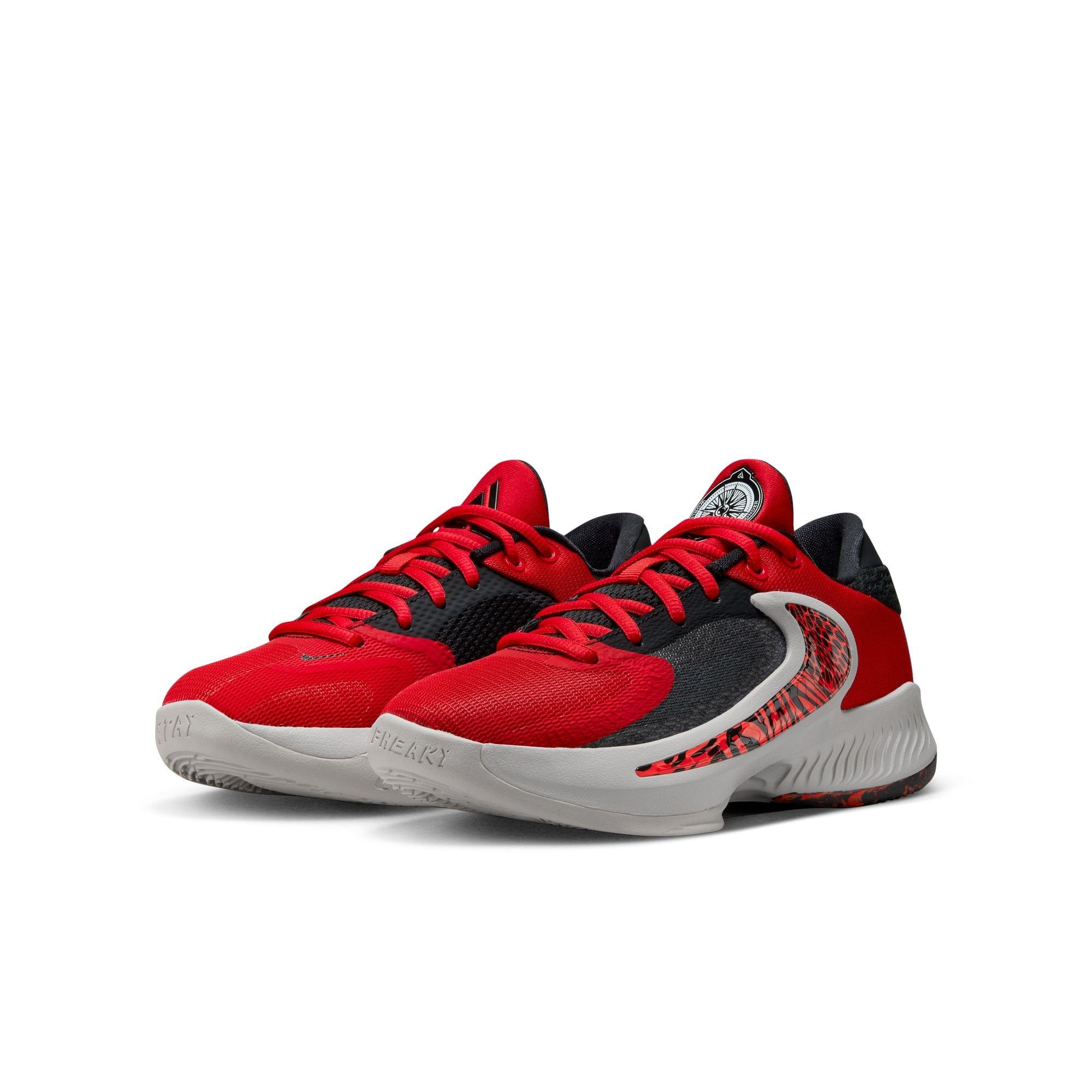 Nike Freak 4 "University Red/Bright Crimson" Grade School Boys' Basketball Shoe - RED/GREY Thumbnail View 7