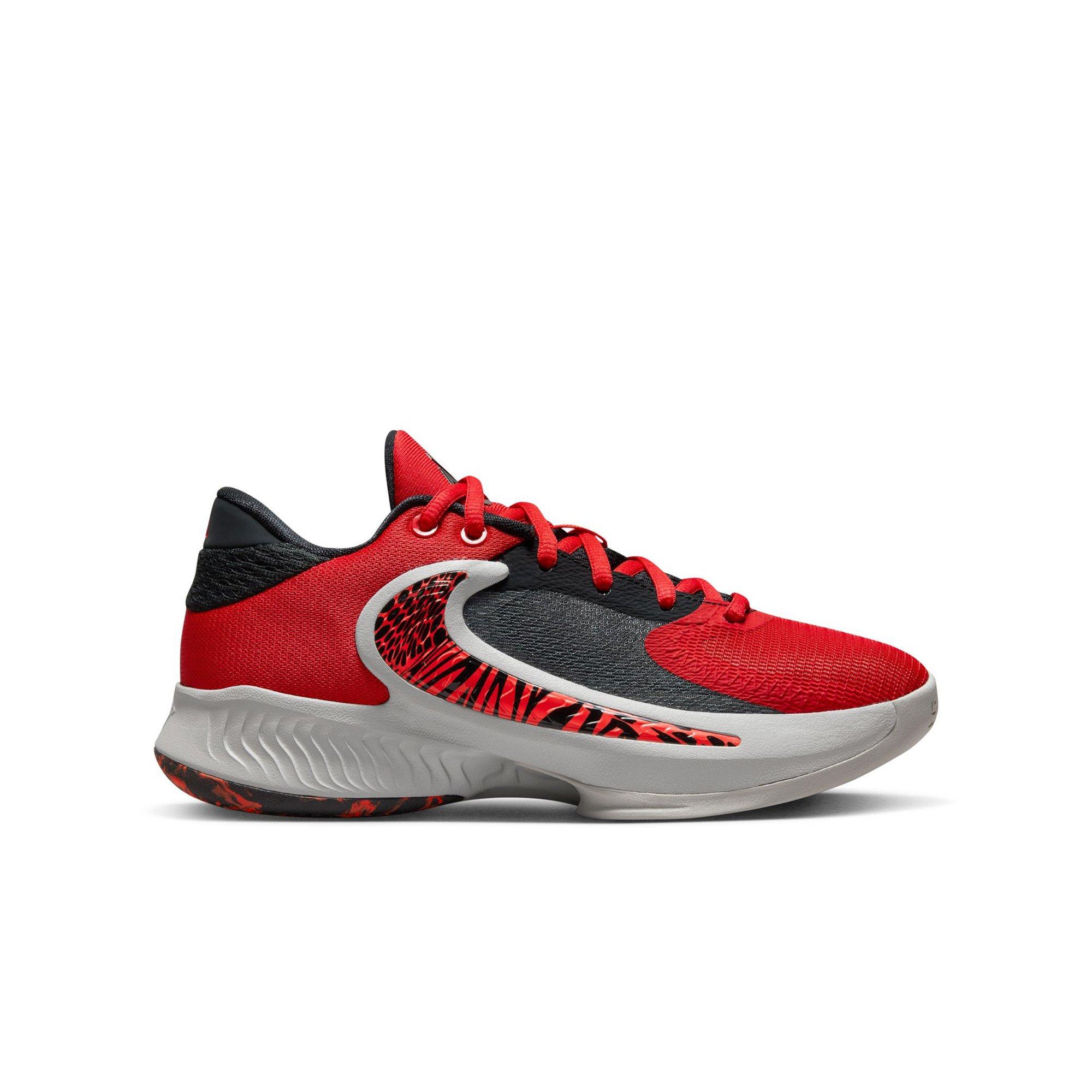 Nike Freak 4 "University Red/Bright Crimson" Grade School Boys' Basketball Shoe - RED/GREY Thumbnail View 1