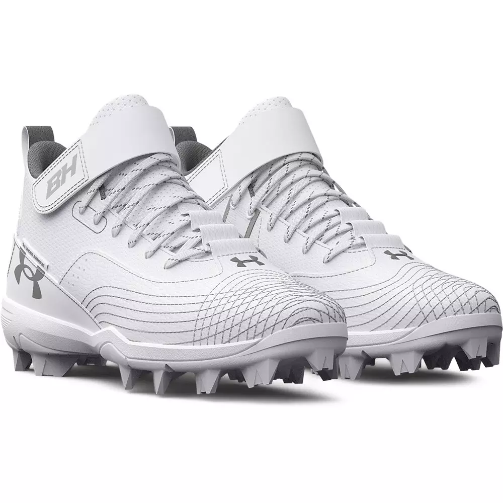 Under Armour Harper 7 Mid RM "White" Preschool Boys' Baseball Cleat - WHITE