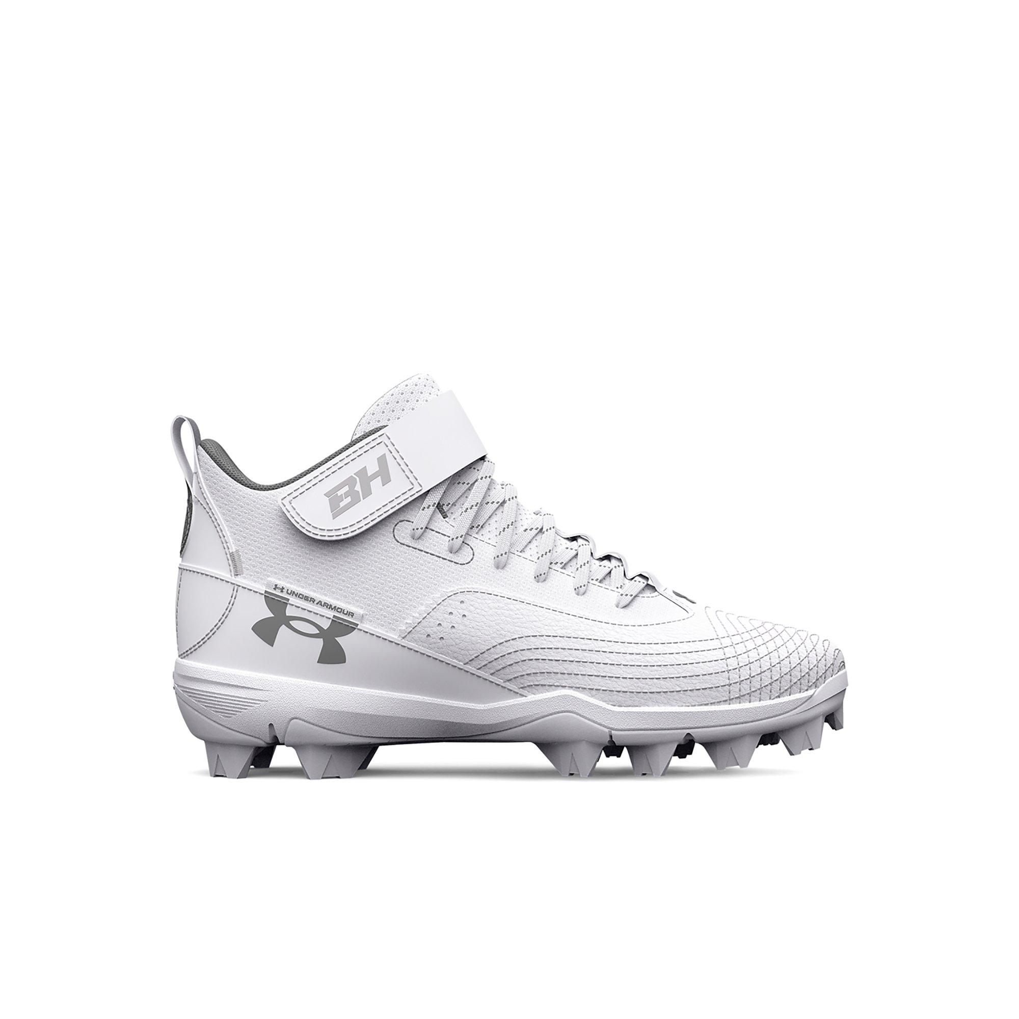 Under Armour Harper 7 Mid RM "White" Preschool Boys' Baseball Cleat - WHITE Thumbnail View 1