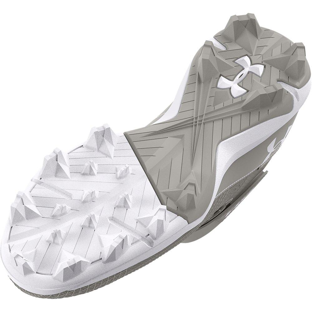 Under Armour Harper 7 Mid RM "Grey/White" Preschool Boys' Baseball Cleat - GREY/WHITE Thumbnail View 5