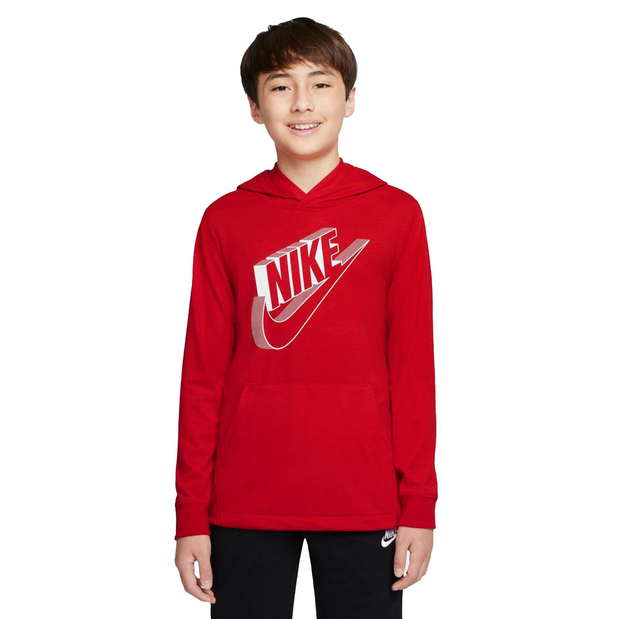 Nike Big Kid s Sportswear Graphics HBR Hoodie University Red