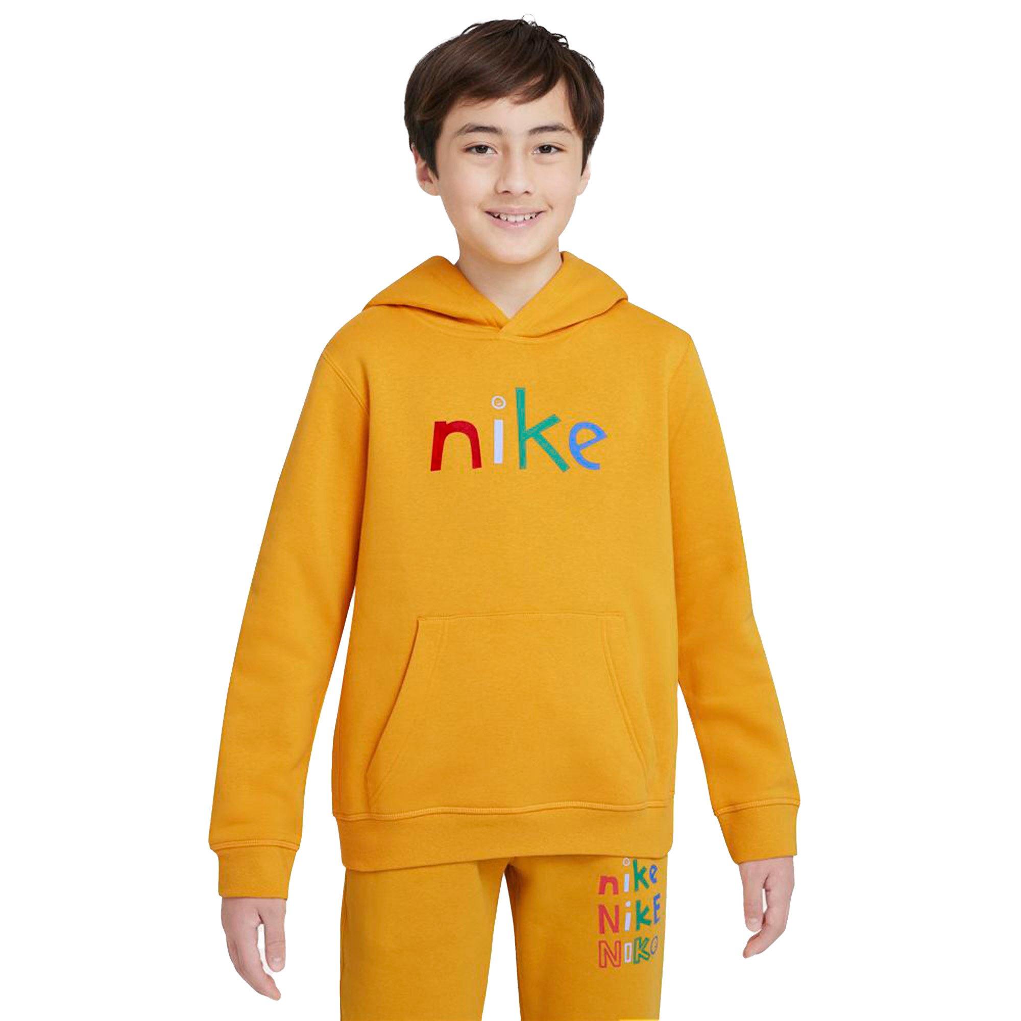 Nike Sportswear Big Kids Pullover Hoodie Yellow Ochre Hibbett