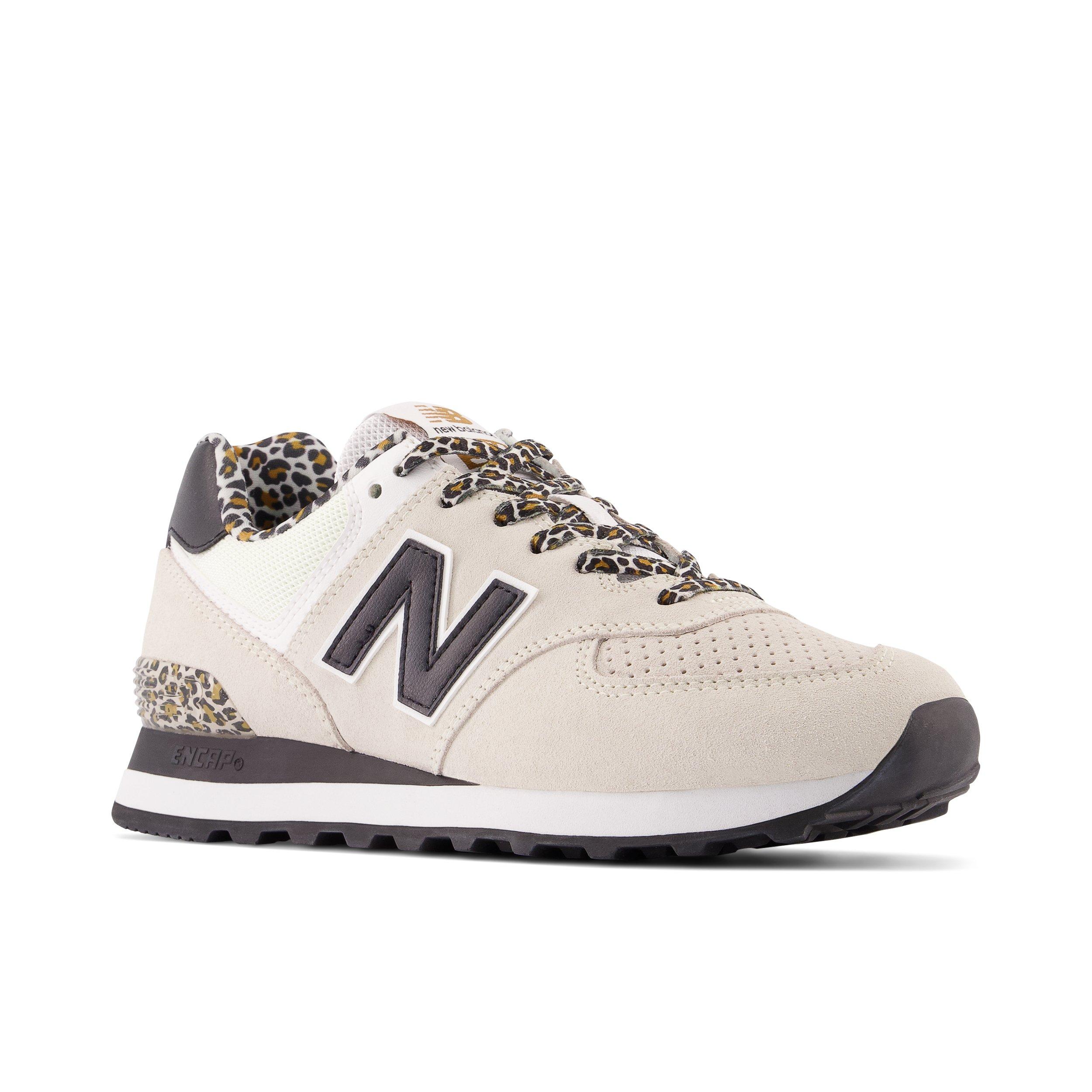 New Balance 574 White/Black/Cheetah Women's Shoe - Hibbett | City Gear