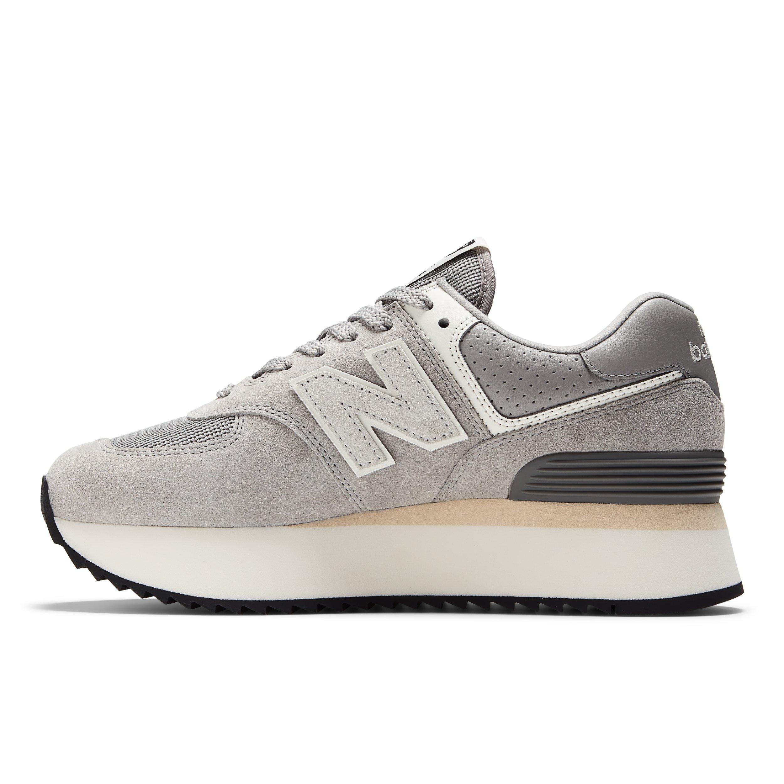 New Balance 574 Stacked Grey/White Women's Shoe - Hibbett