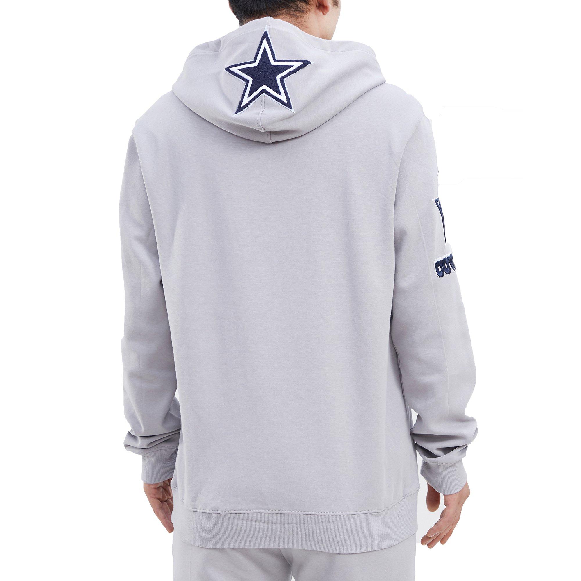 Official New Era Dallas Cowboys Pullover Logo Grey Hoodie 024_B78