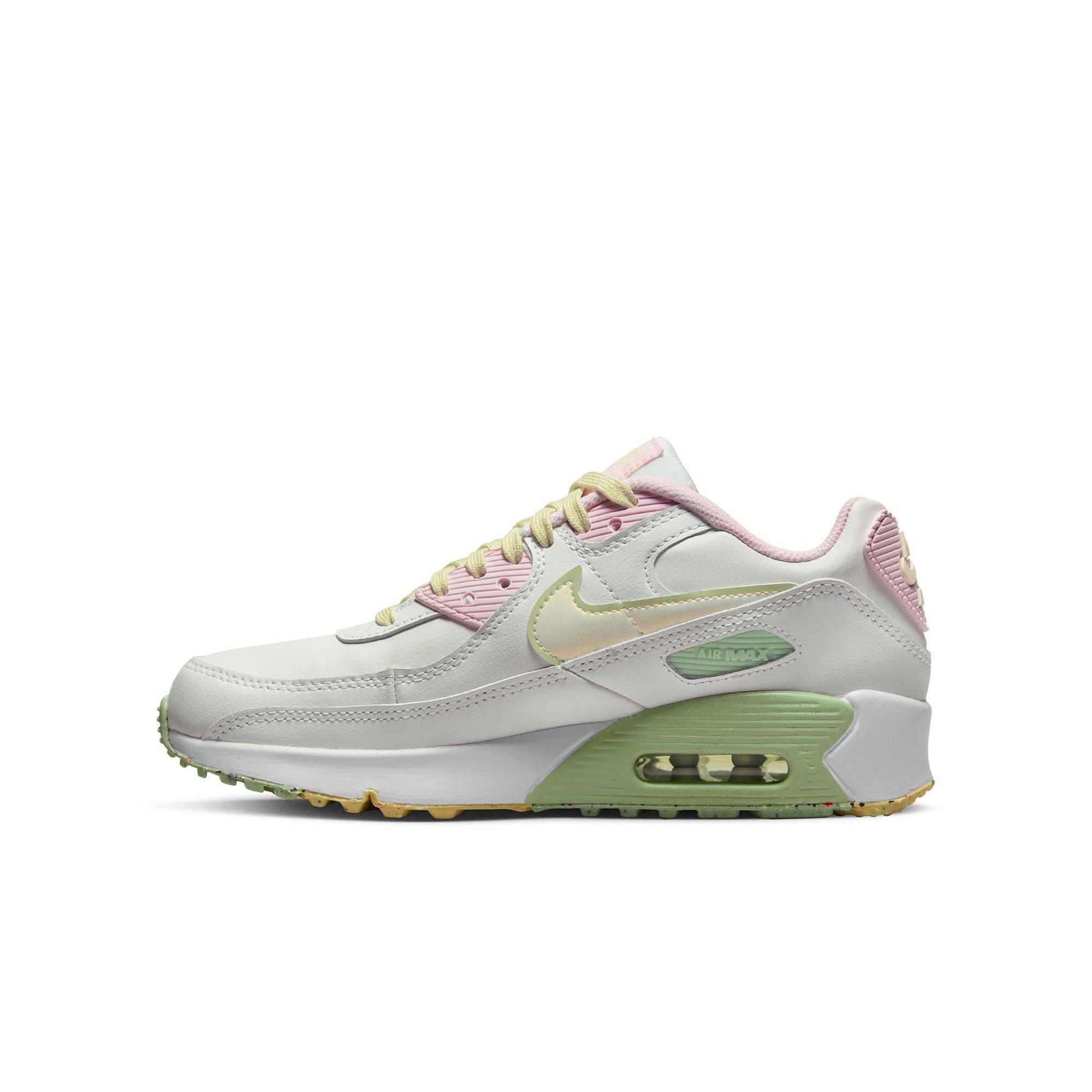 Nike Air Max 90 LTR SE Grade School Girls' Summit White/Coconut Milk/Pink Foam Shoe