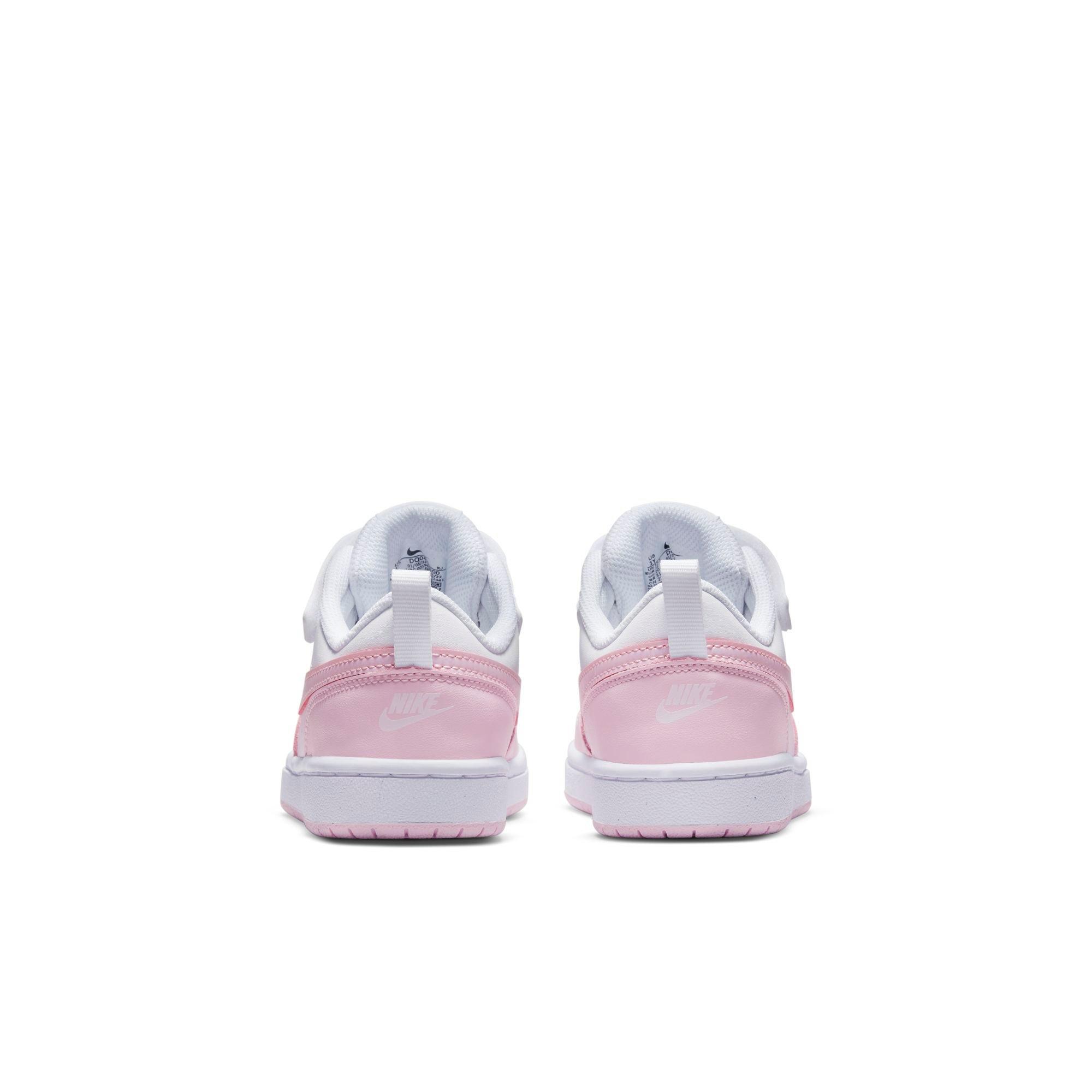 Nike Court Borough Low 2 "White/Pink Foam" Preschool Girls' Shoe - PINK/WHITE Thumbnail View 10