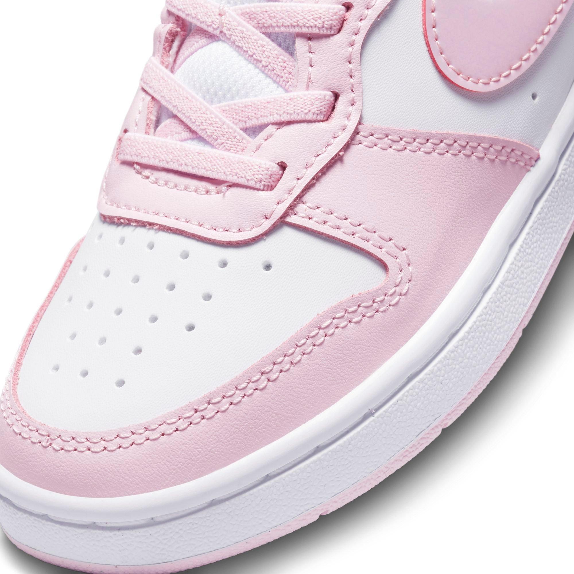 Nike Court Borough Low 2 "White/Pink Foam" Preschool Girls' Shoe - PINK/WHITE Thumbnail View 3