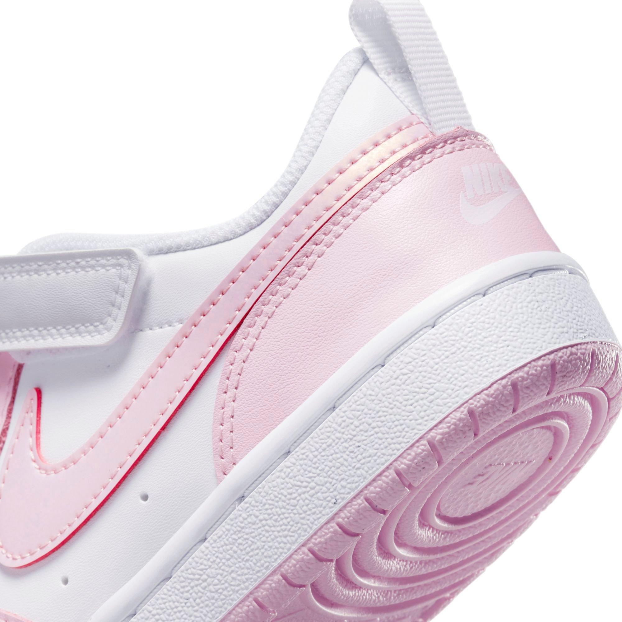 Nike Court Borough Low 2 "White/Pink Foam" Preschool Girls' Shoe - PINK/WHITE Thumbnail View 4