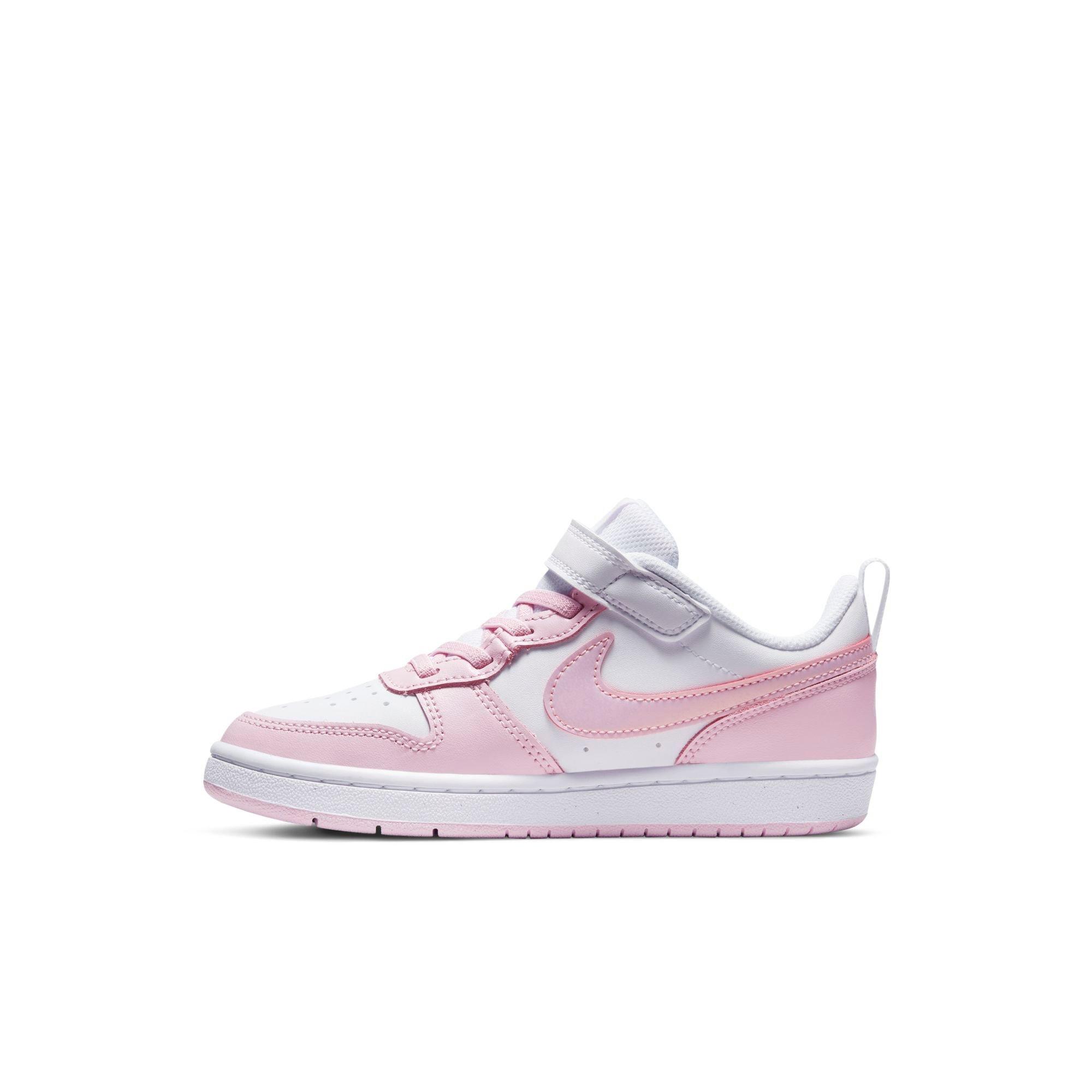 Nike Court Borough Low 2 "White/Pink Foam" Preschool Girls' Shoe - PINK/WHITE Thumbnail View 7