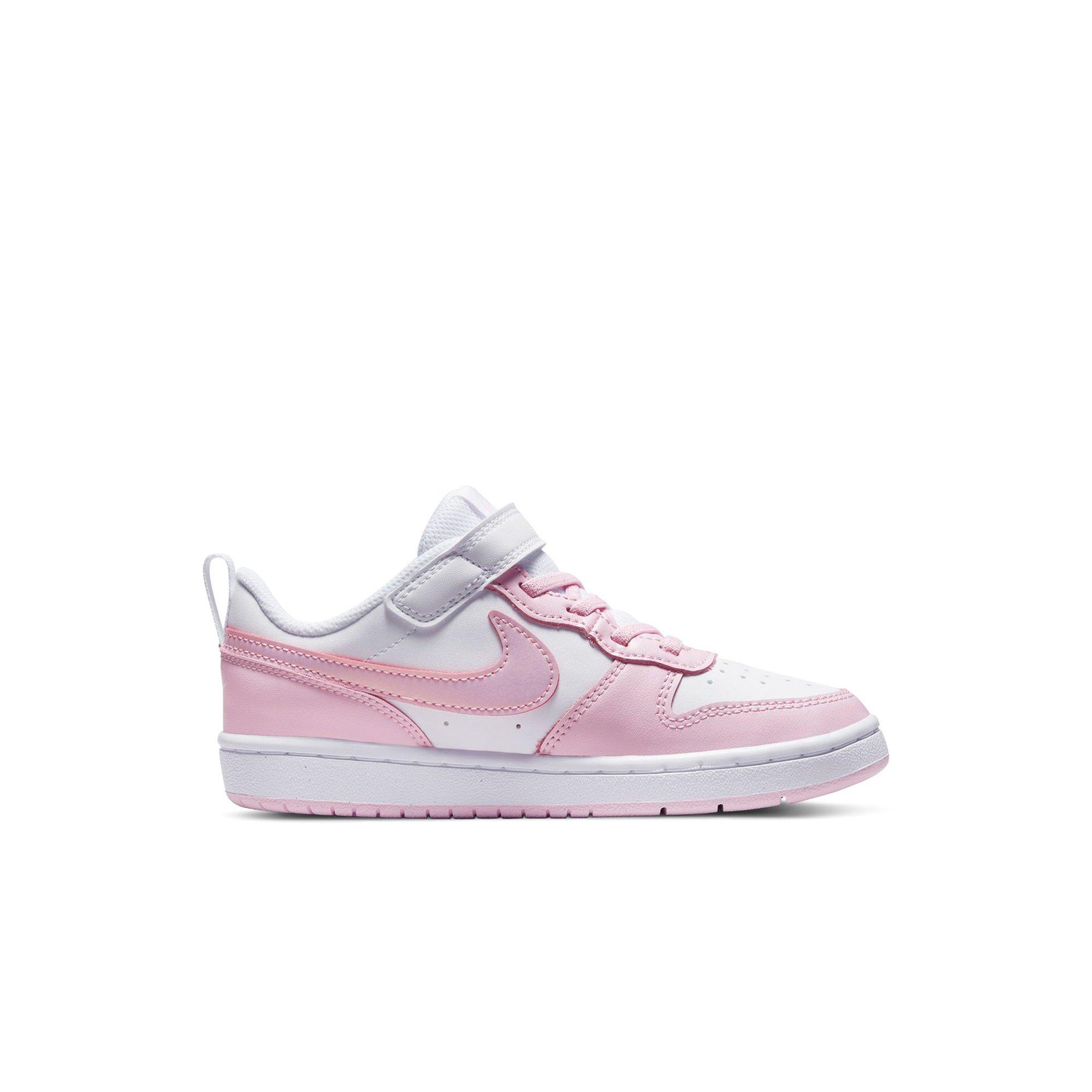 Nike Court Borough Low 2 "White/Pink Foam" Preschool Girls' Shoe - PINK/WHITE Thumbnail View 2