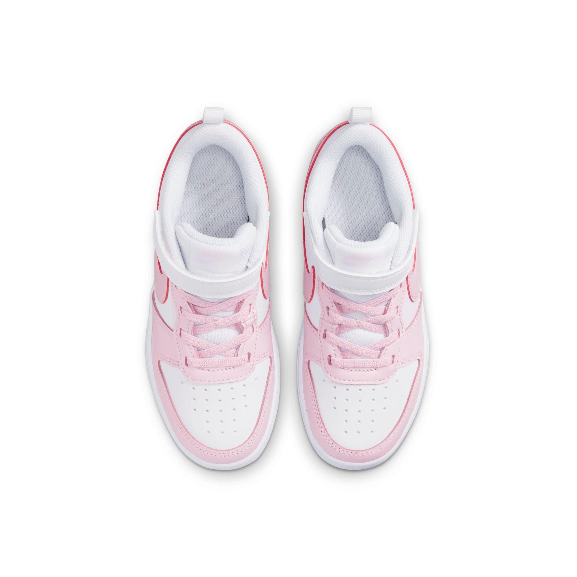 Nike Court Borough Low 2 "White/Pink Foam" Preschool Girls' Shoe - PINK/WHITE Thumbnail View 9