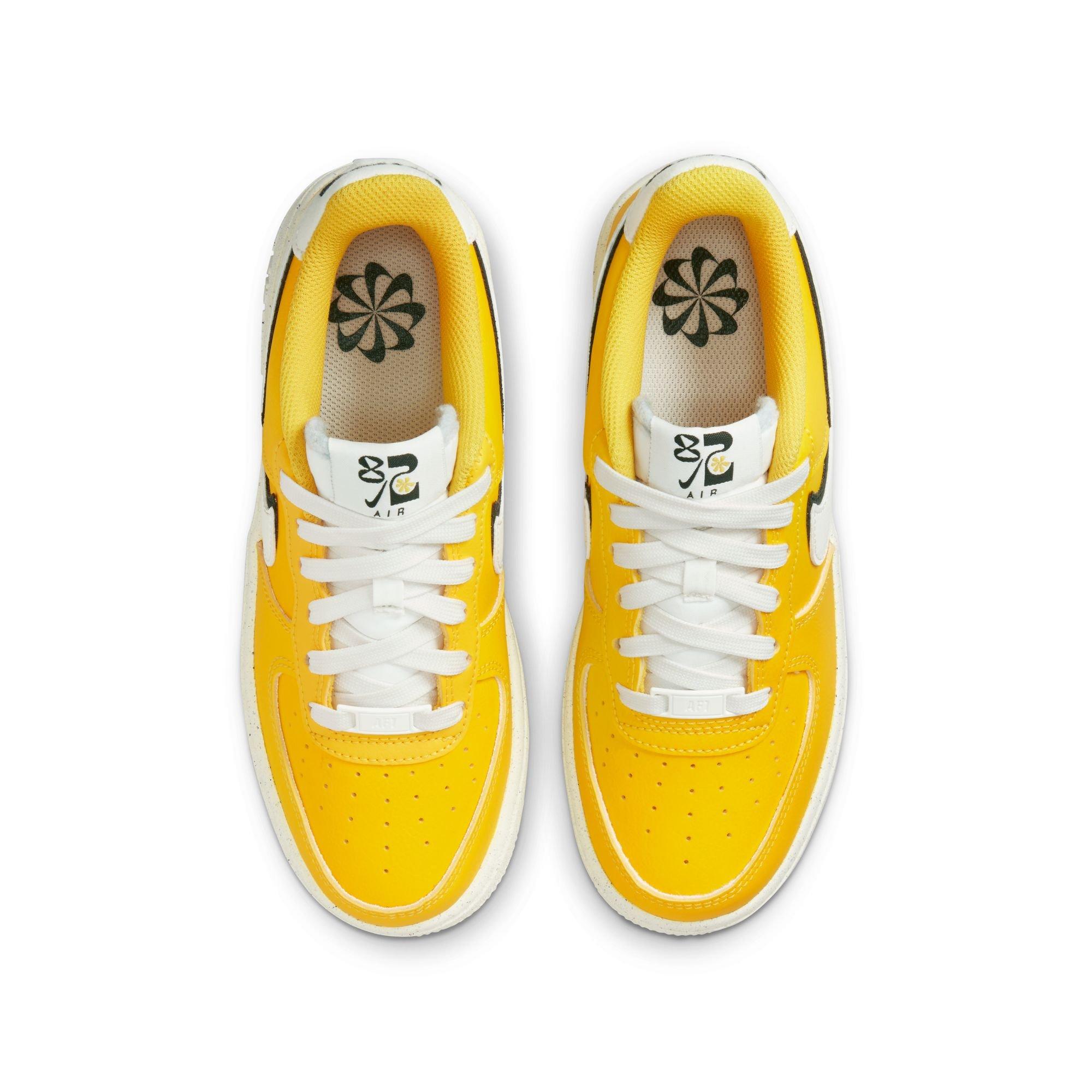 Nike Air Force 1 LV8 "Tour Yellow/Sail/Black" Grade School Boys' Shoe - YELLOW/BLACK Thumbnail View 3