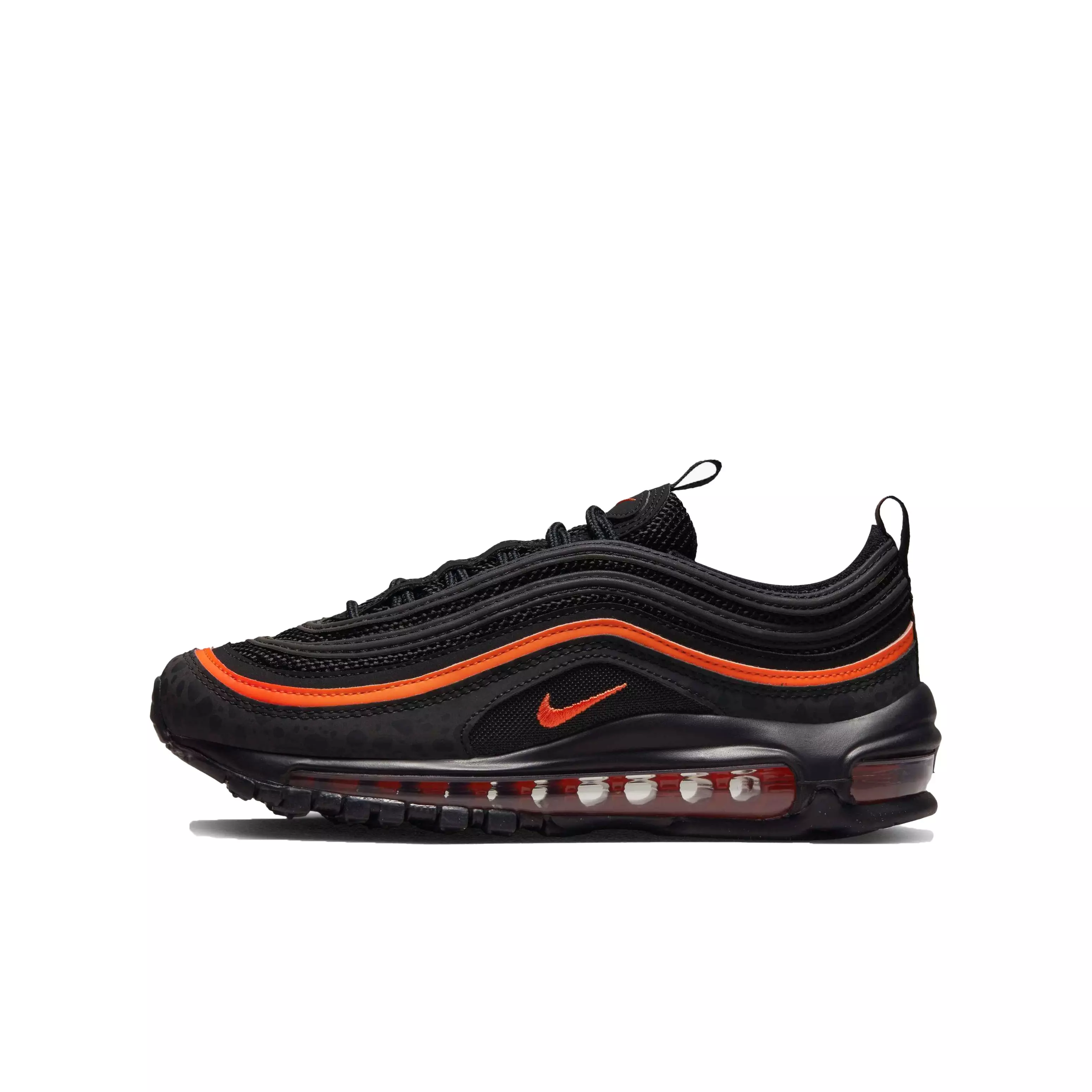 Nike Air Max 97 "Black/Black/Safety Orange" Grade School Boys' Shoe - BLACK/ORANGE