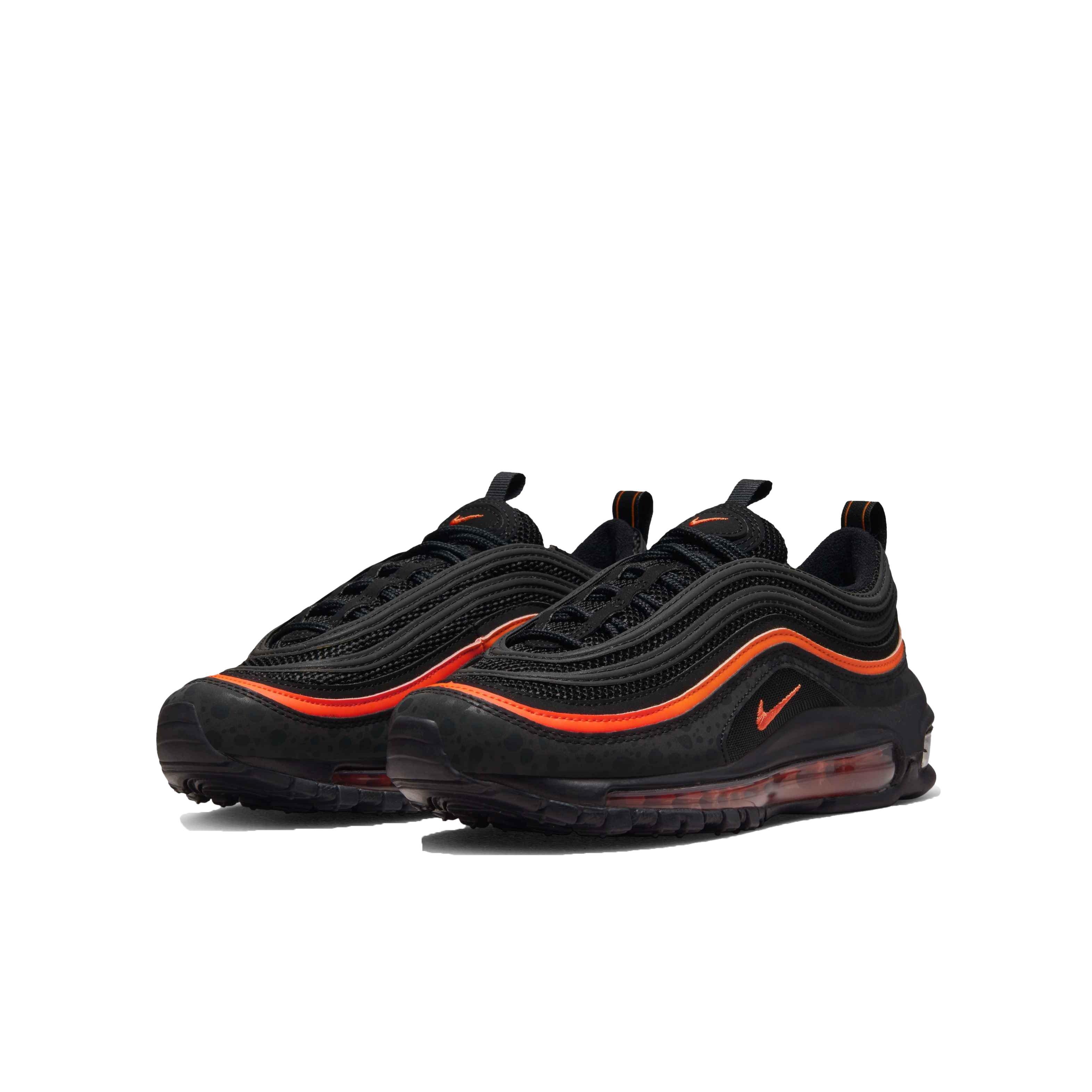 Nike Air Max 97 "Black/Black/Safety Orange" Grade School Boys' Shoe - BLACK/ORANGE Thumbnail View 3