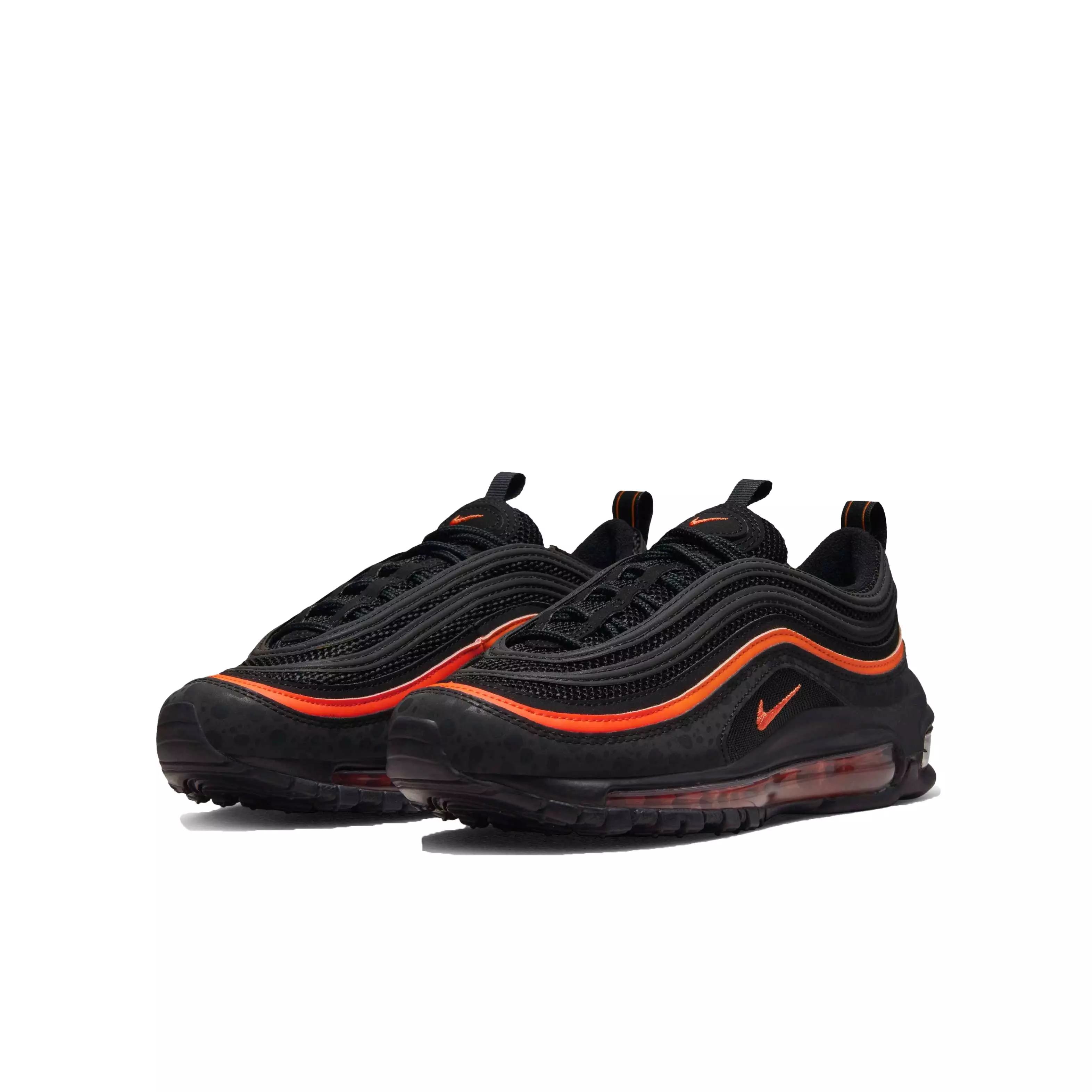 Nike Air Max 97 "Black/Black/Safety Orange" Grade School Boys' Shoe - BLACK/ORANGE