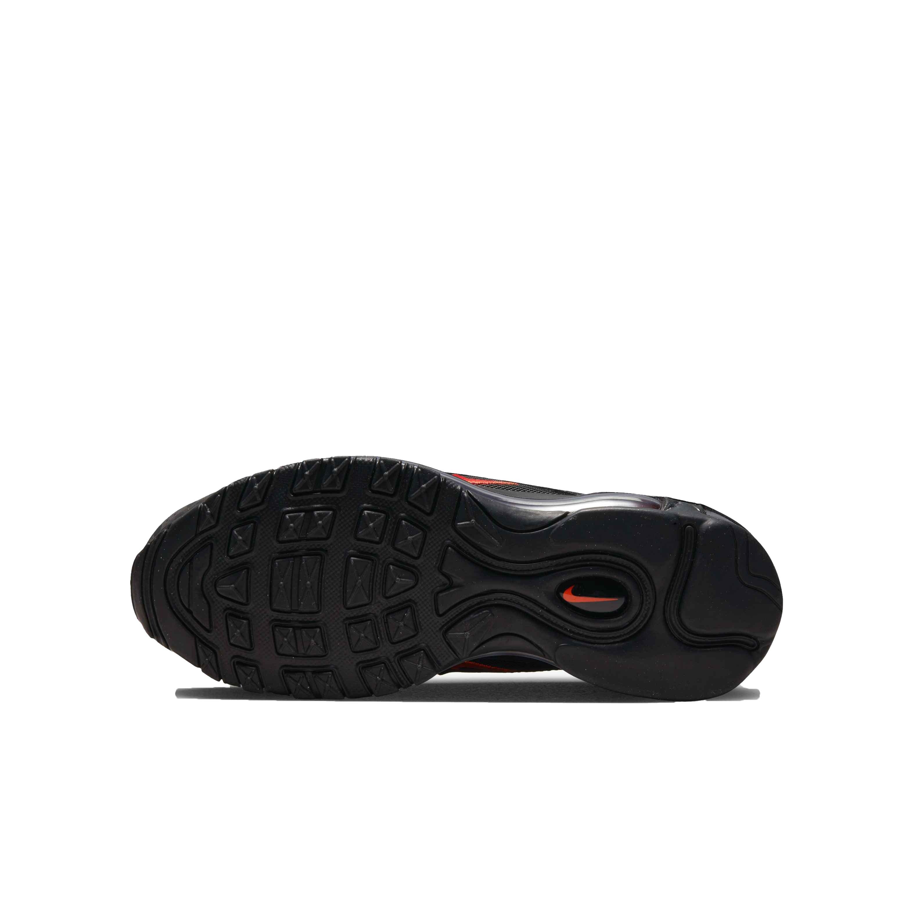 Nike Air Max 97 "Black/Black/Safety Orange" Grade School Boys' Shoe - BLACK/ORANGE Thumbnail View 6