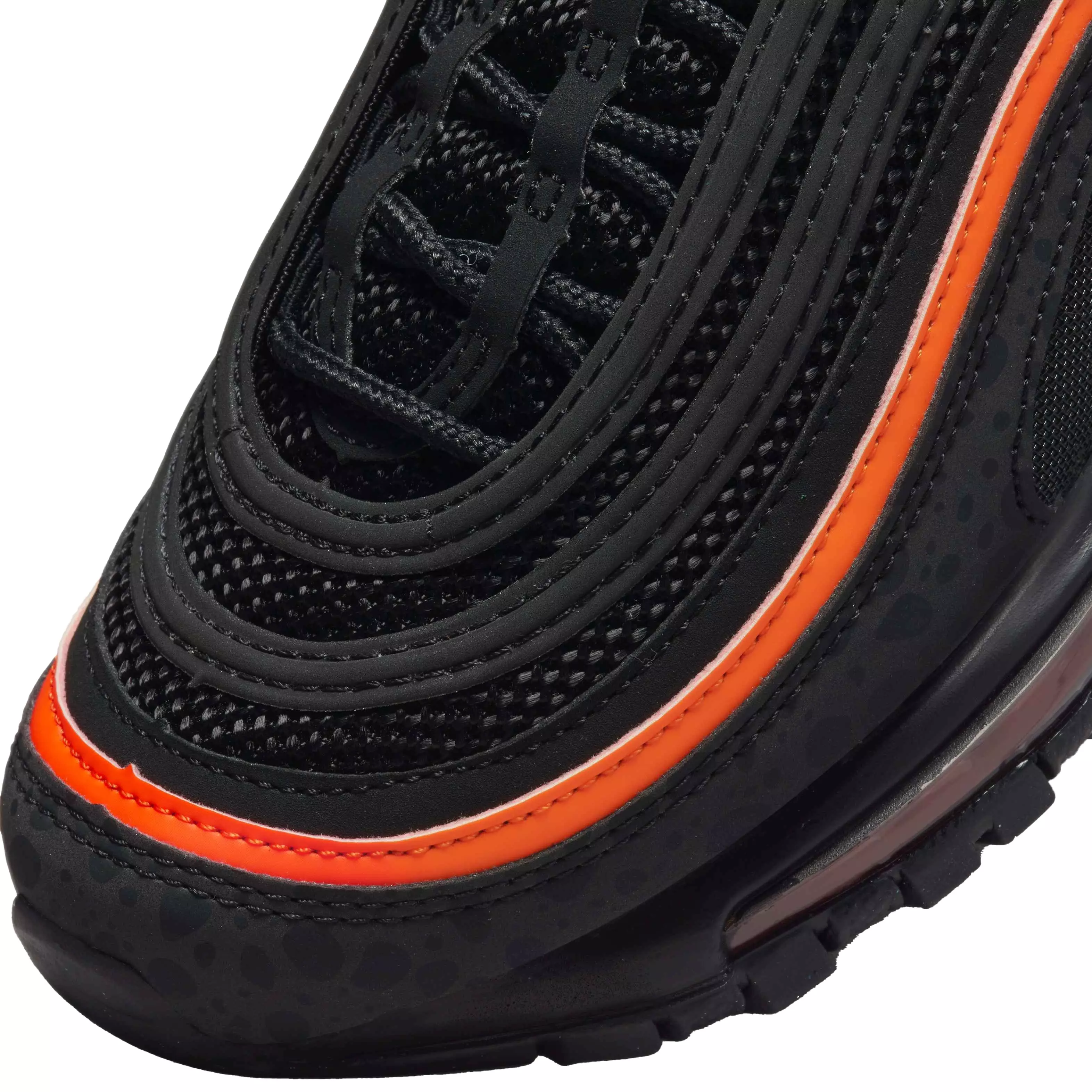 Nike Air Max 97 "Black/Black/Safety Orange" Grade School Boys' Shoe - BLACK/ORANGE