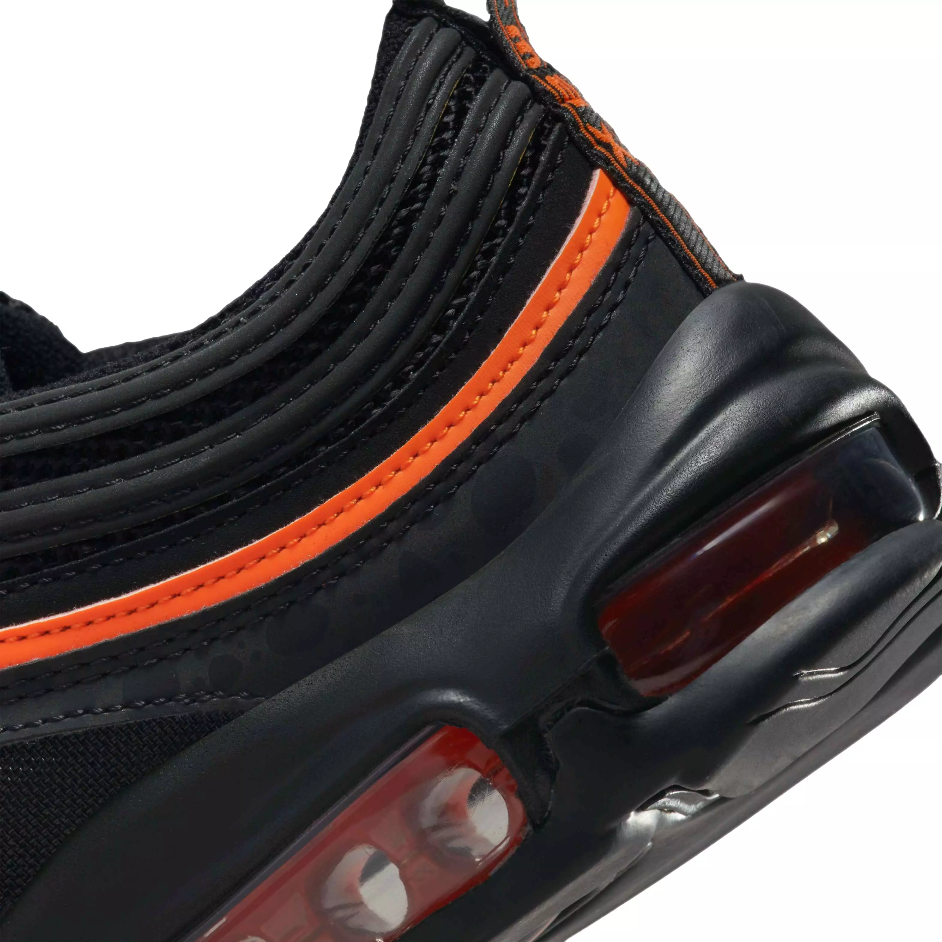 Nike Air Max 97 "Black/Black/Safety Orange" Grade School Boys' Shoe - BLACK/ORANGE