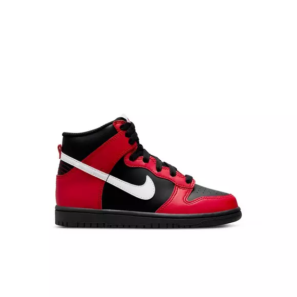 Nike Dunk High "Black/White/University Red" Preschool Kid's Shoe