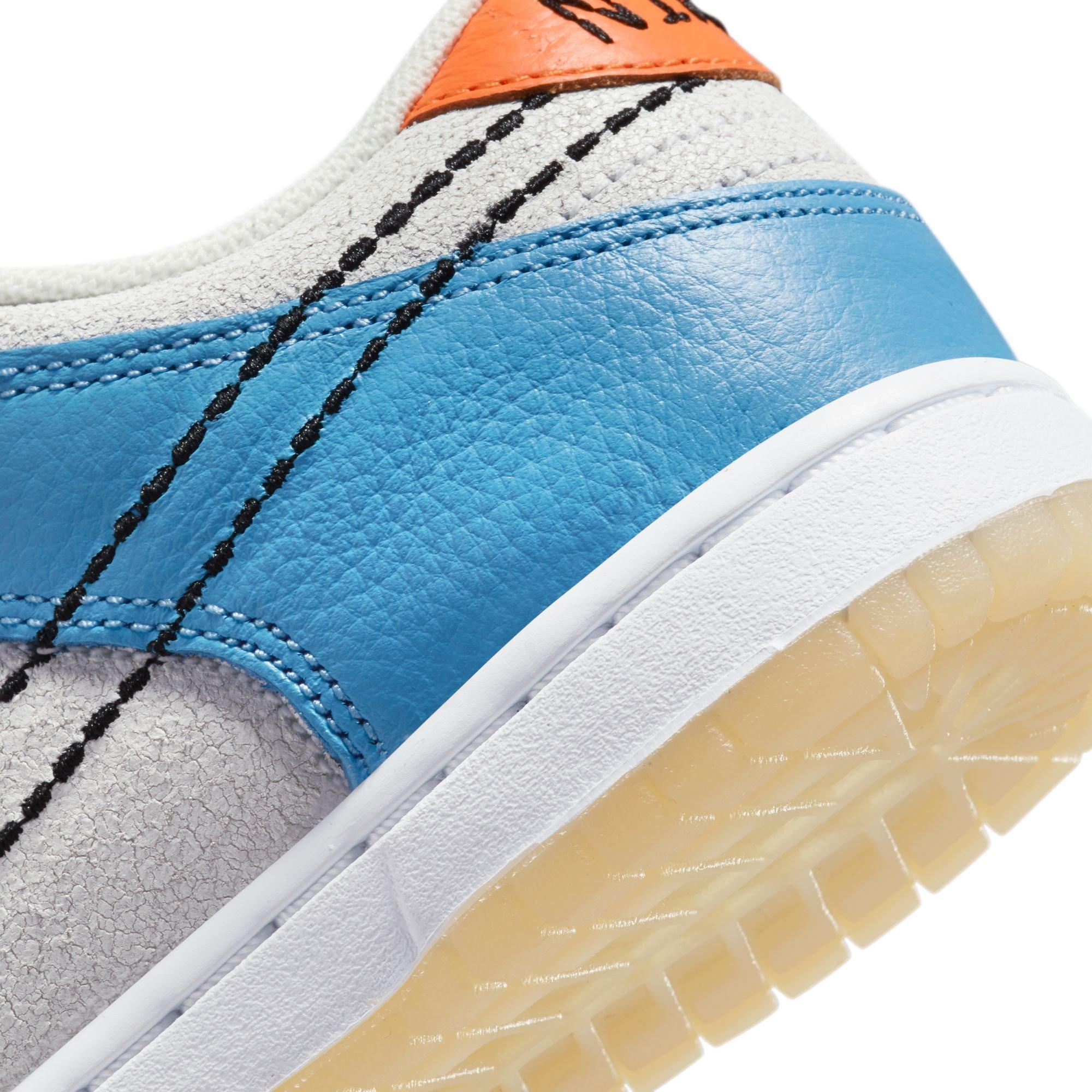 dunk low white black safety orange